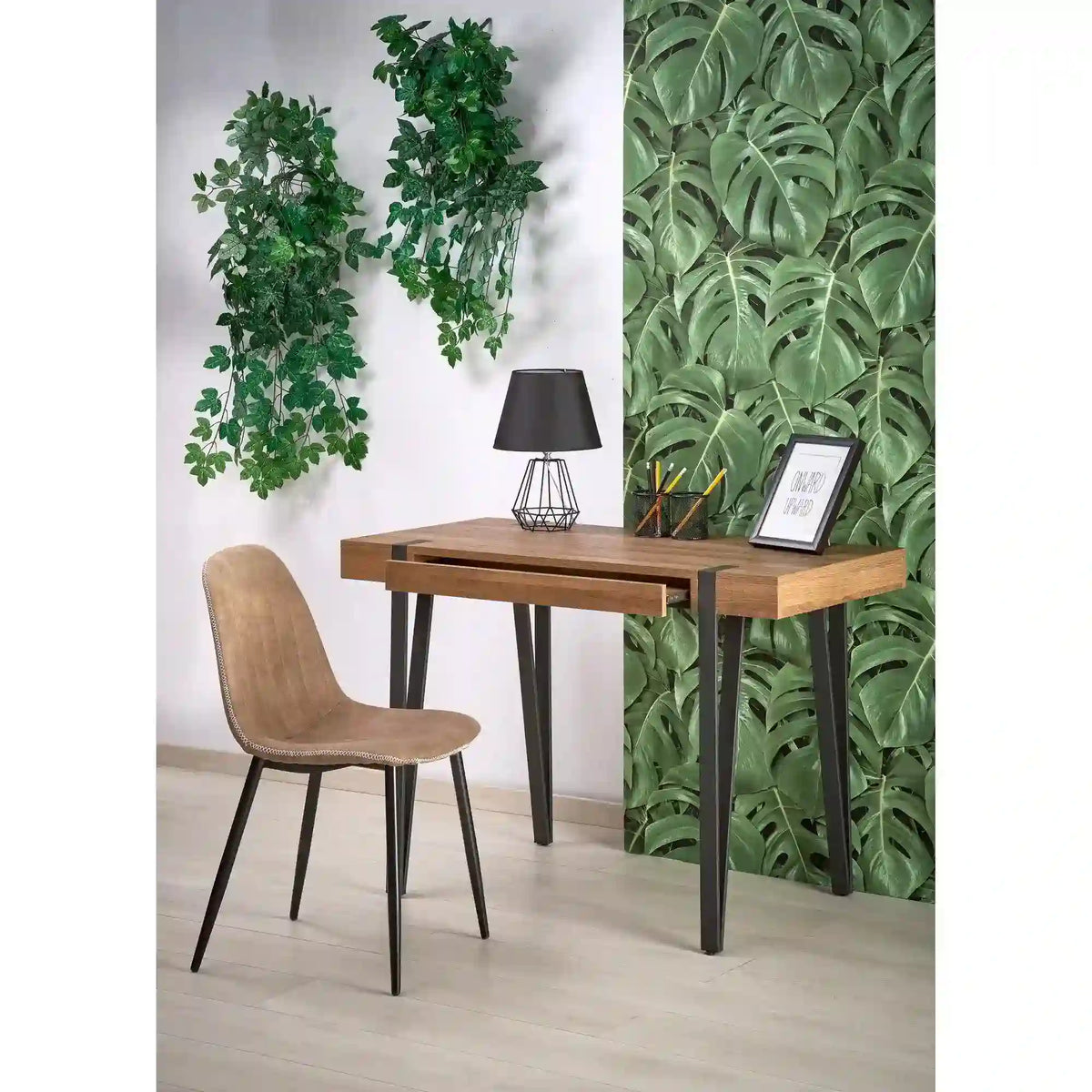 Birou B39, nuc/negru, 110x55x76 cm