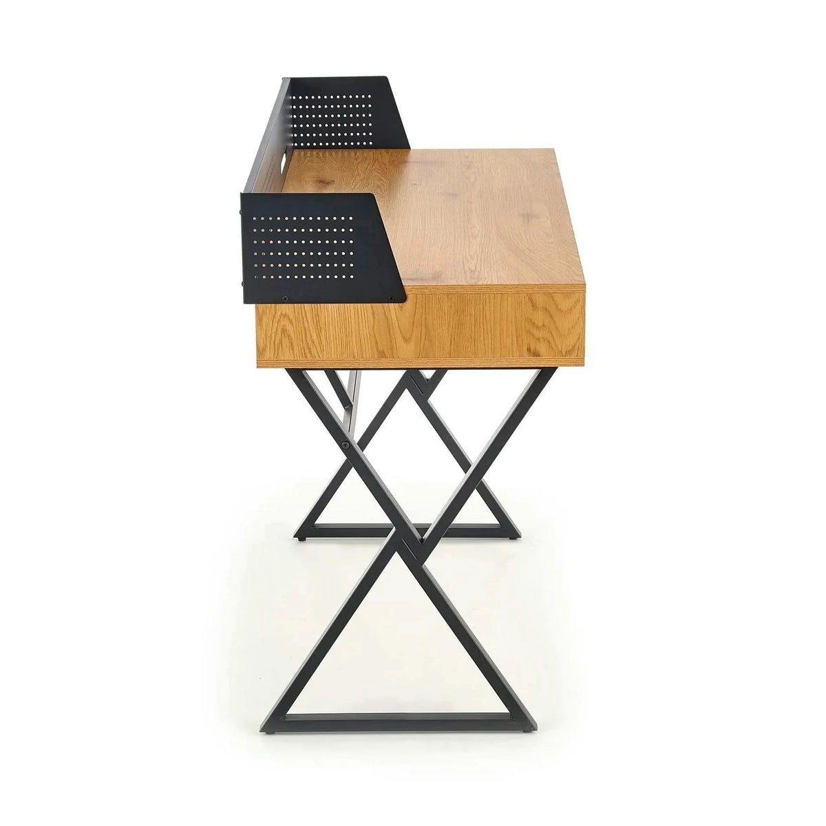 Birou B43, stejar/negru, 110x51x90 cm