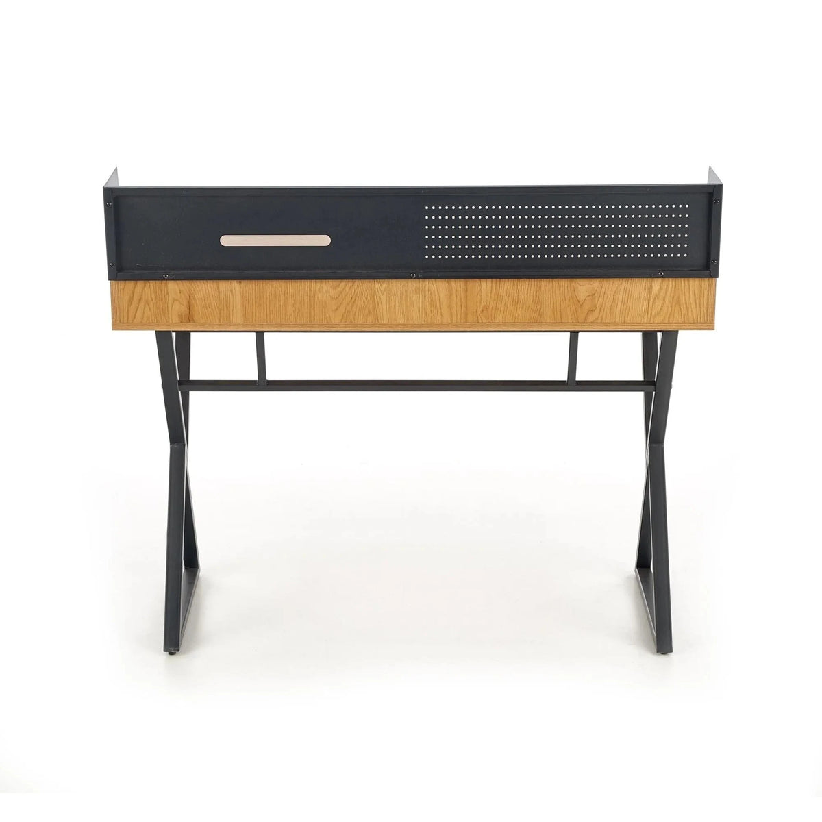 Birou B43, stejar/negru, 110x51x90 cm