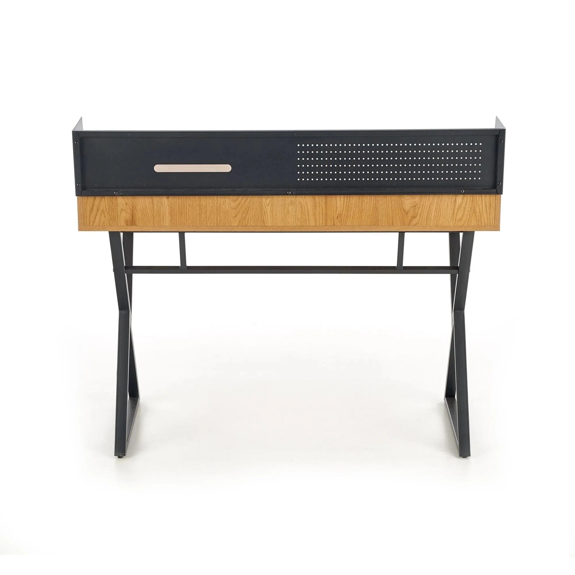Birou B43, stejar/negru, 110x51x90 cm