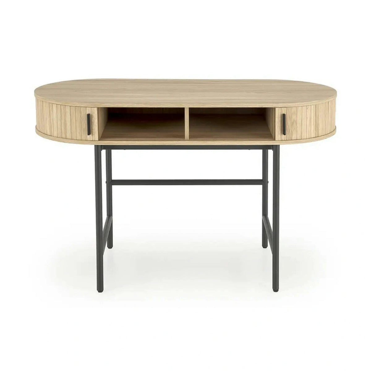 Birou B51, stejar/negru, 120x55x75 cm