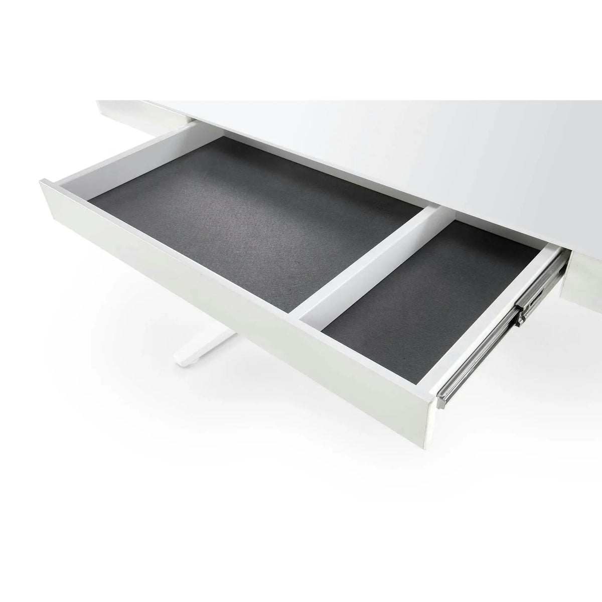 Birou B52, alb, sticla/metal, 120x60x77/120 cm
