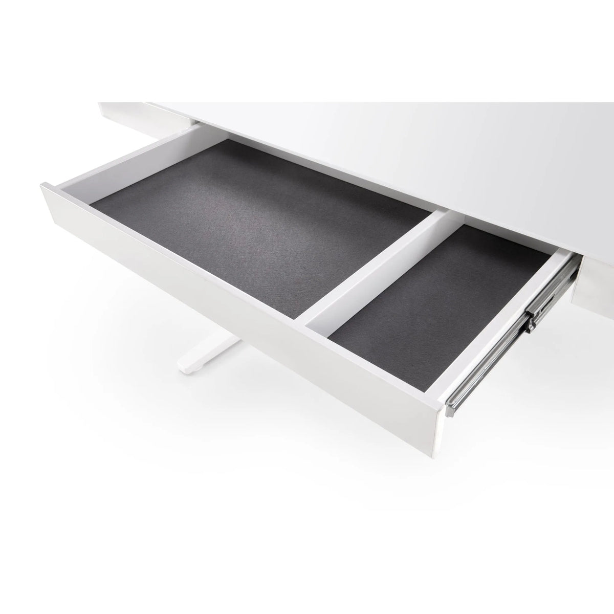Birou B52, alb, sticla/metal, 120x60x77/120 cm