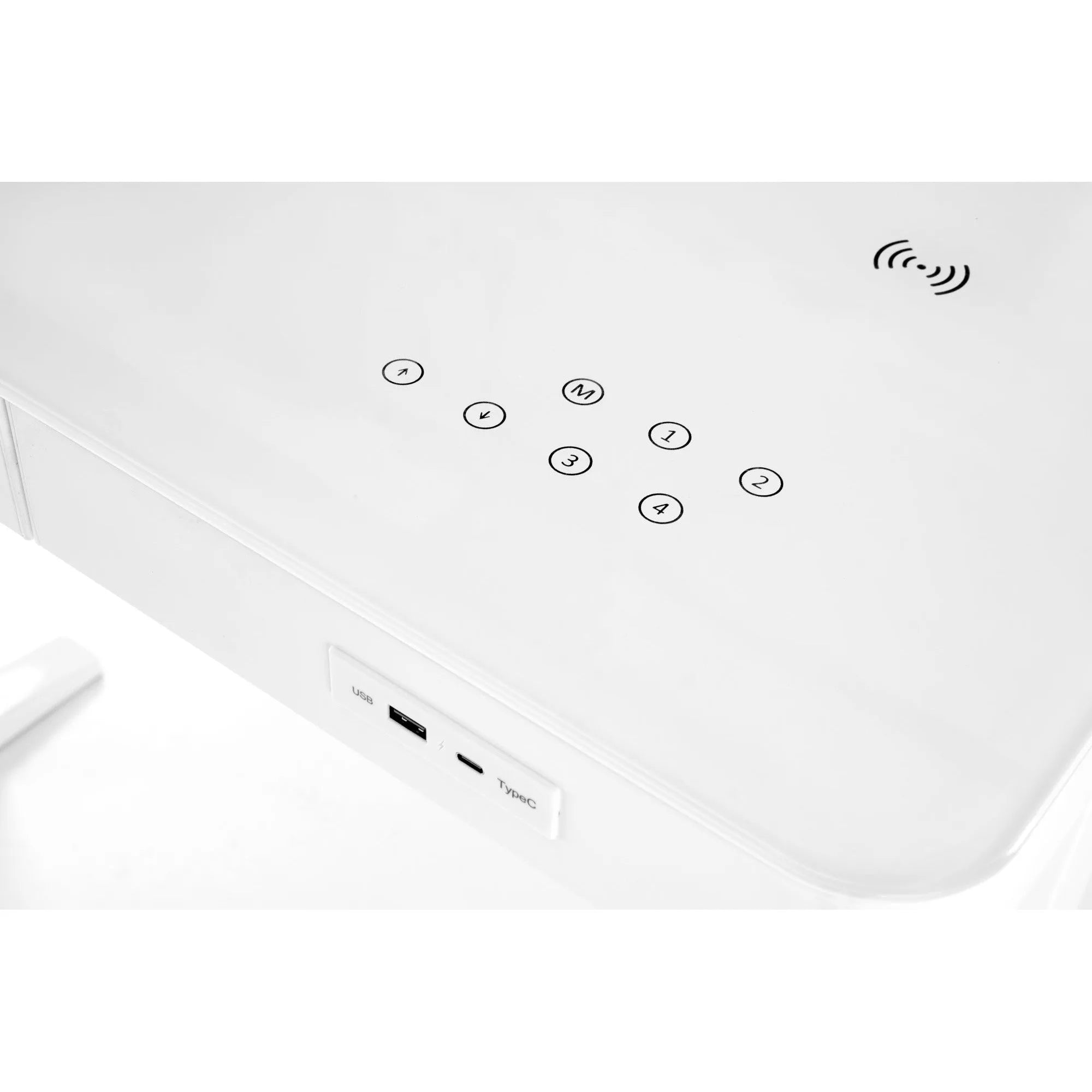 Birou B52, alb, sticla/metal, 120x60x77/120 cm