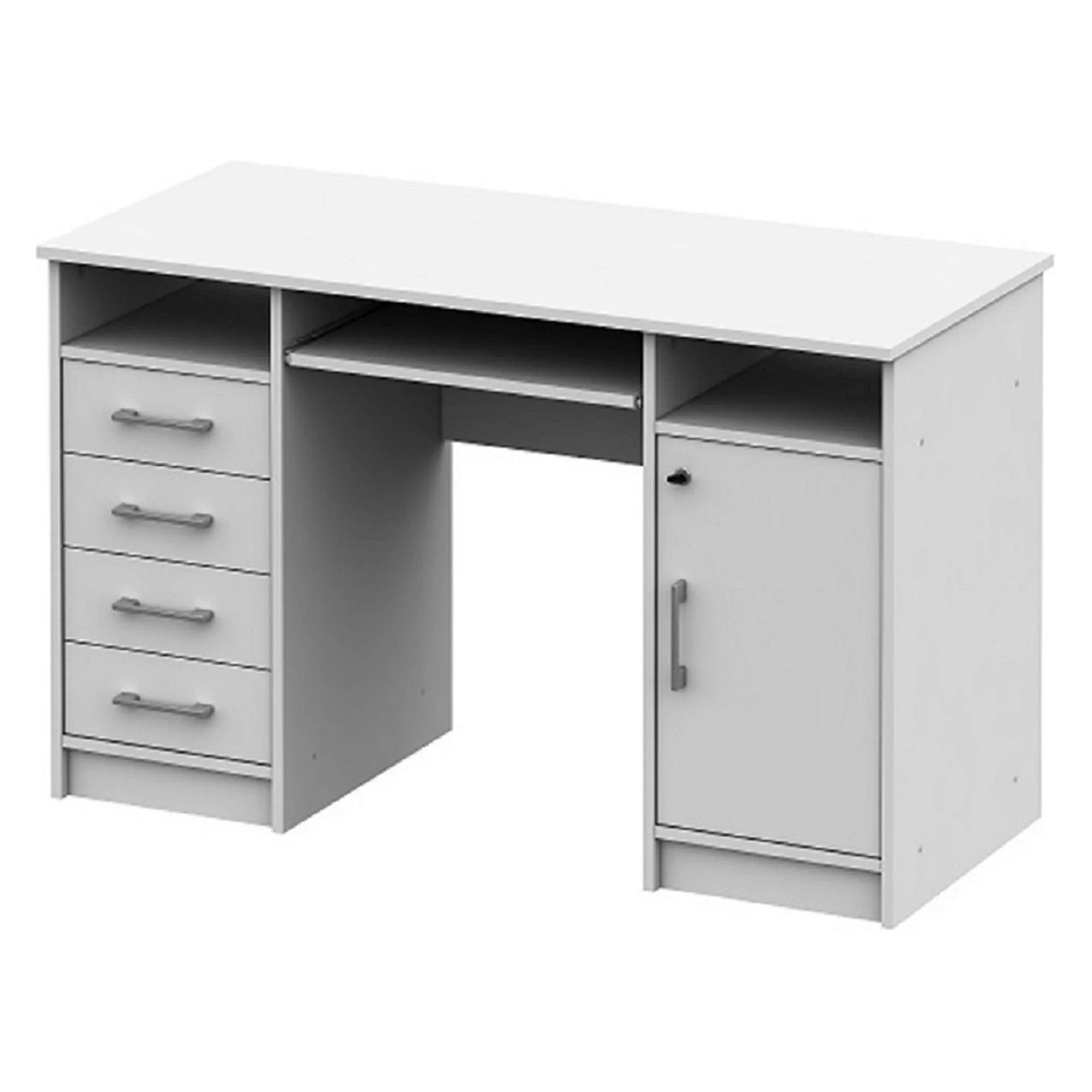 Birou B9 NEW, alb, DTD laminat, 124x55x76 cm