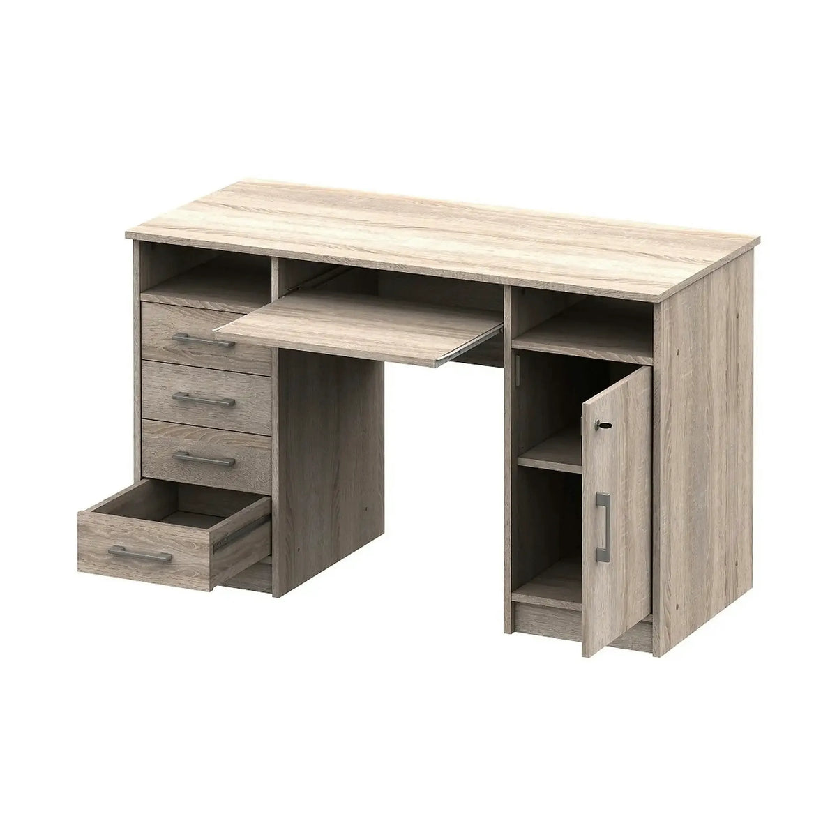 Birou B9 NEW, stejar sonoma, DTD laminat, 124x55x76 cm