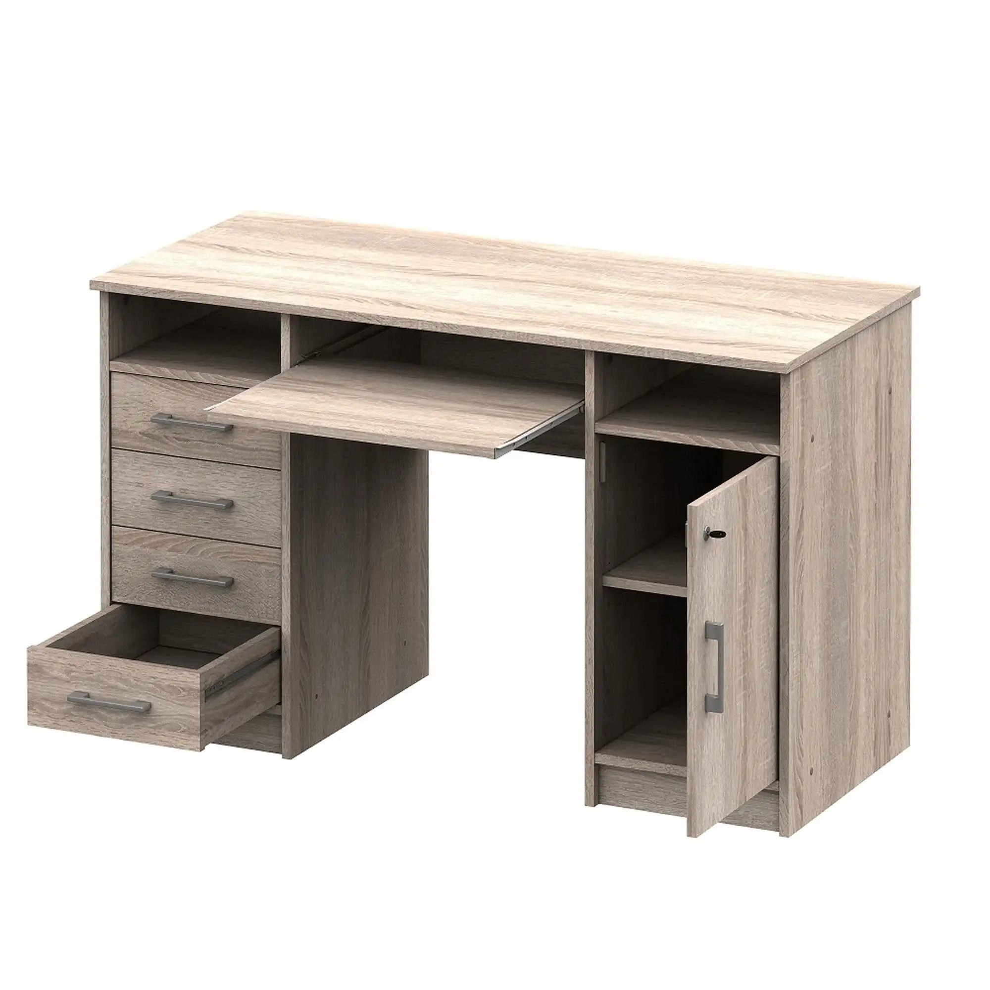 Birou B9 NEW, stejar sonoma, DTD laminat, 124x55x76 cm