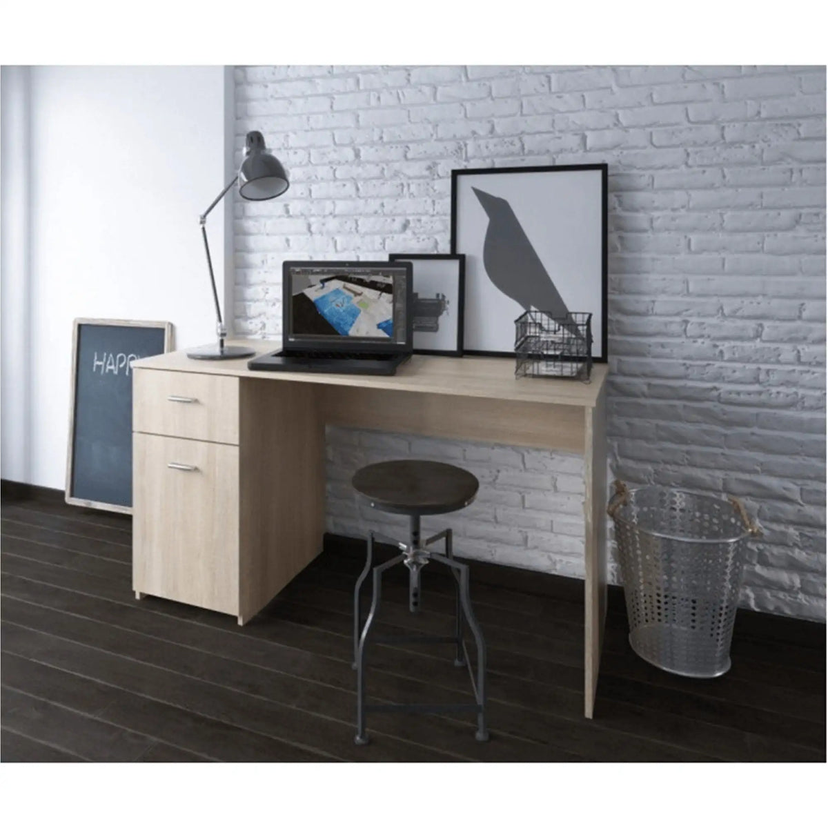 Birou BANY, stejar sonoma, DTD laminat, 140x60x76 cm