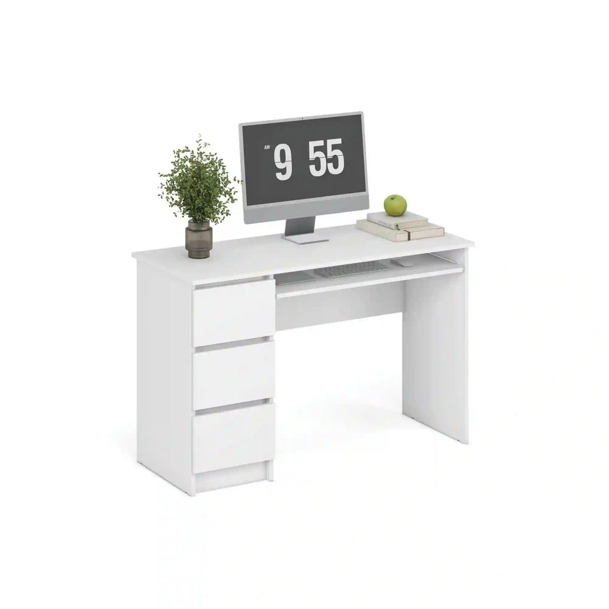 Birou CINO, alb, PAL laminat, 120x50x77 cm