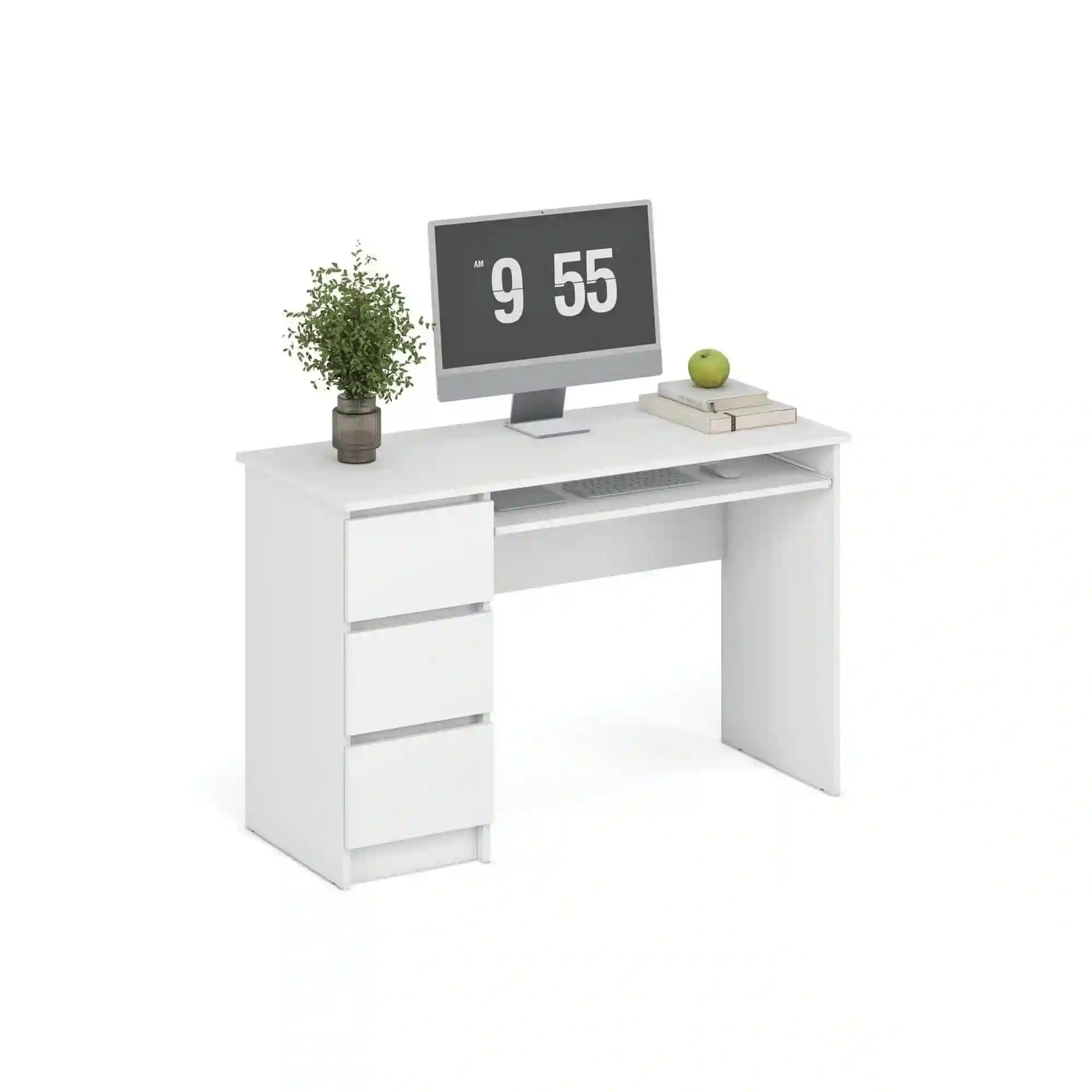 Birou CINO, alb, PAL laminat, 120x50x77 cm