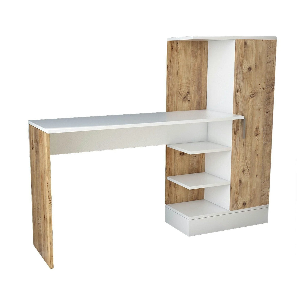 Birou CT2 AW, alb/pin atlantic, PAL melaminat, 152x40x120 cm