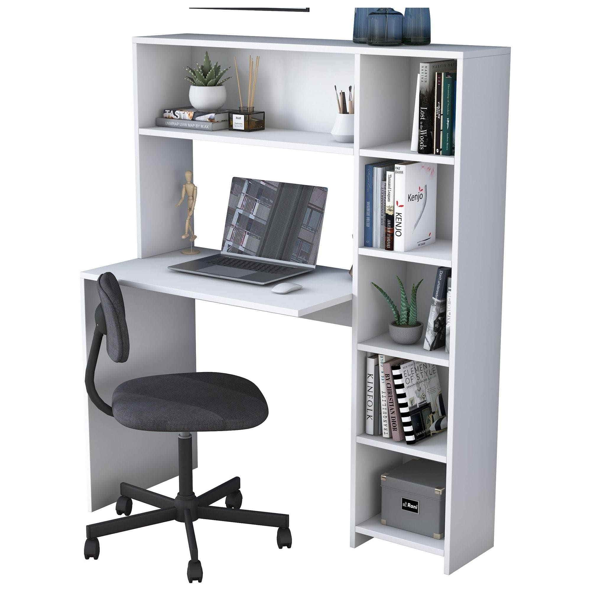 Birou HA104, alb, PAL melaminat, 80x40x75 cm