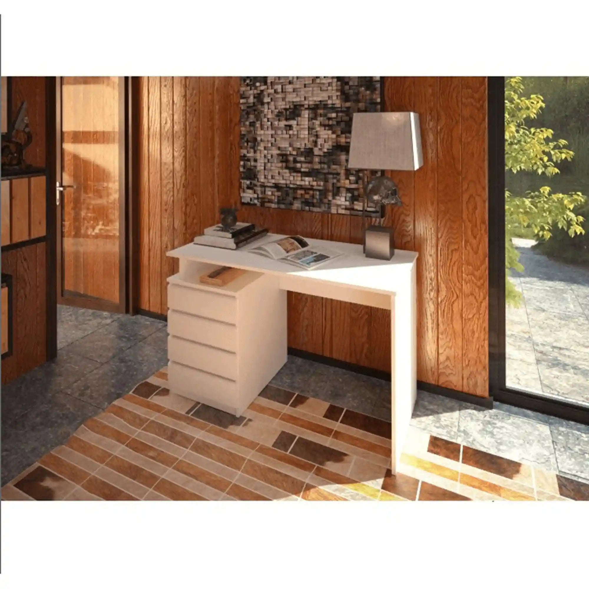 Birou HANY NEW, alb, DTD laminat, 118x60x75 cm