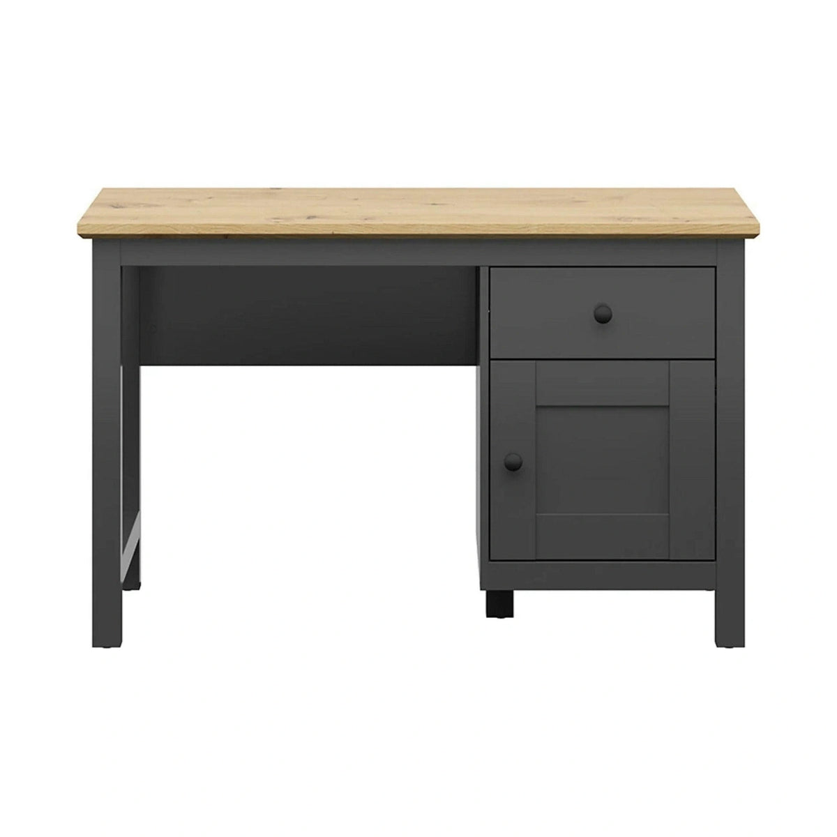 Birou HESEN, gri grafit/stejar artisan, PAL, 120x60x75 cm