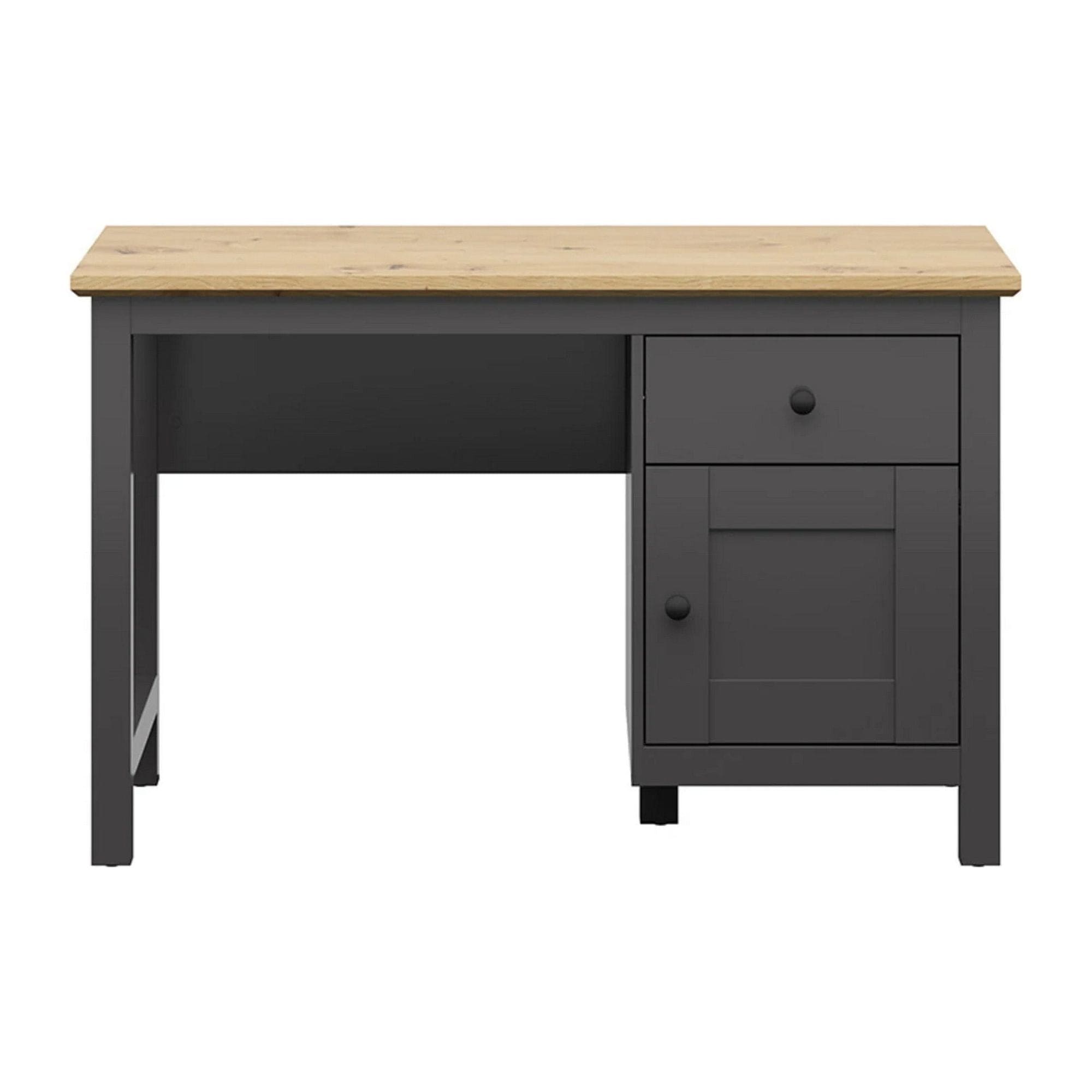 Birou HESEN, gri grafit/stejar artisan, PAL, 120x60x75 cm