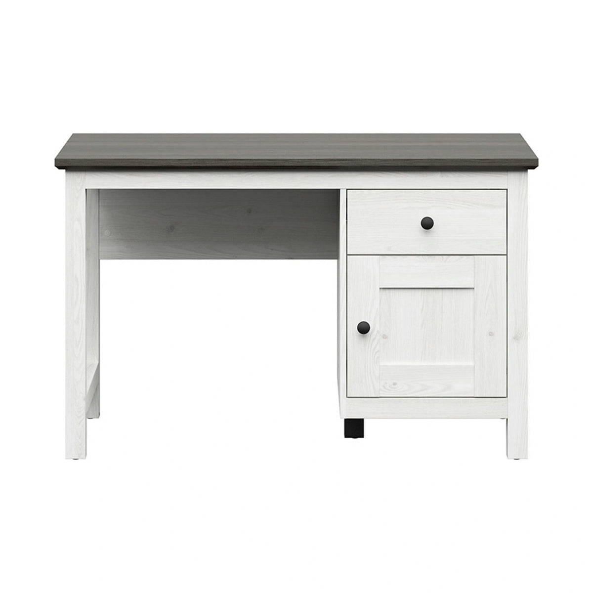 Birou Hesen, gri inchis/pin larico, PAL melaminat, 120x60x75 cm