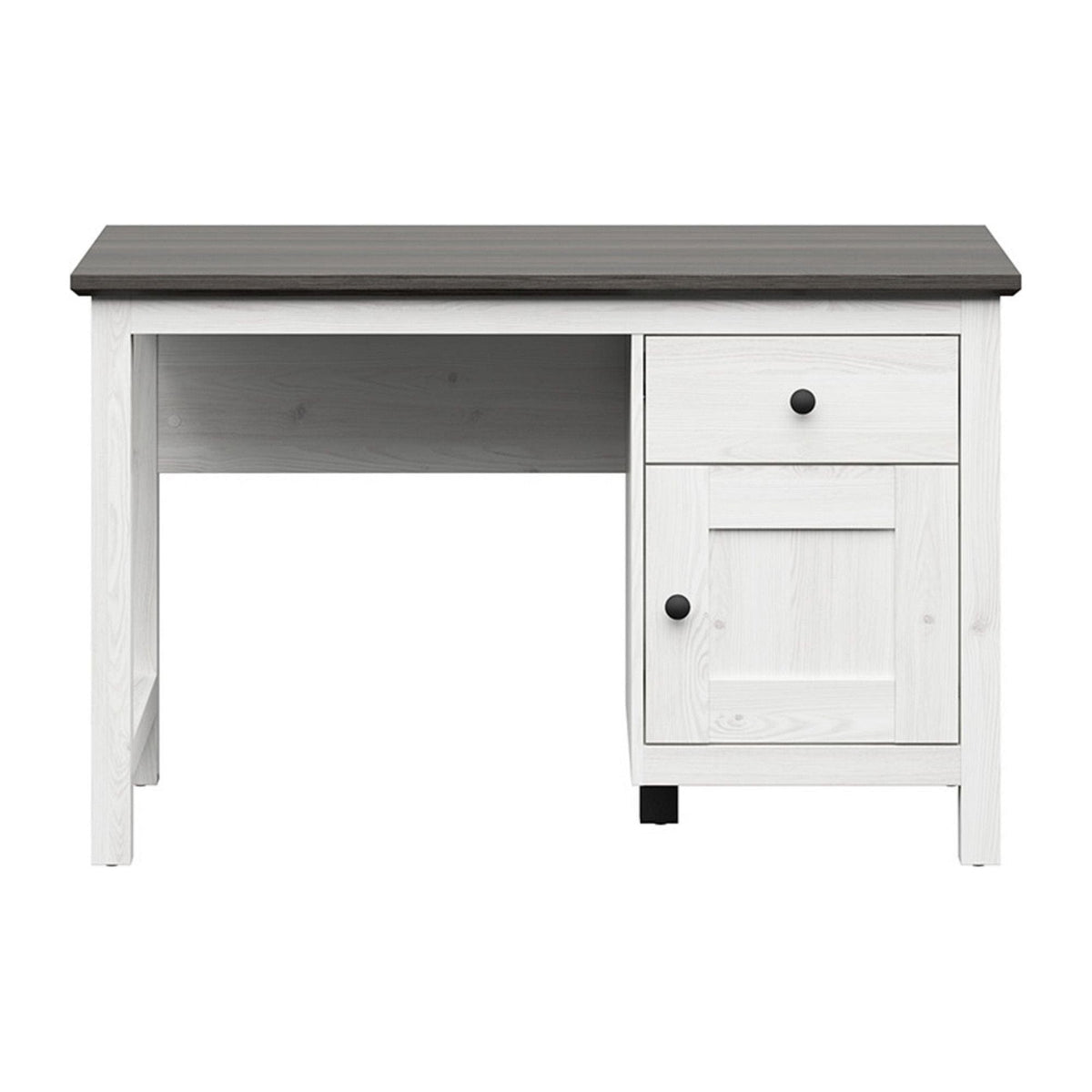 Birou Hesen, gri inchis/pin larico, PAL melaminat, 120x60x75 cm