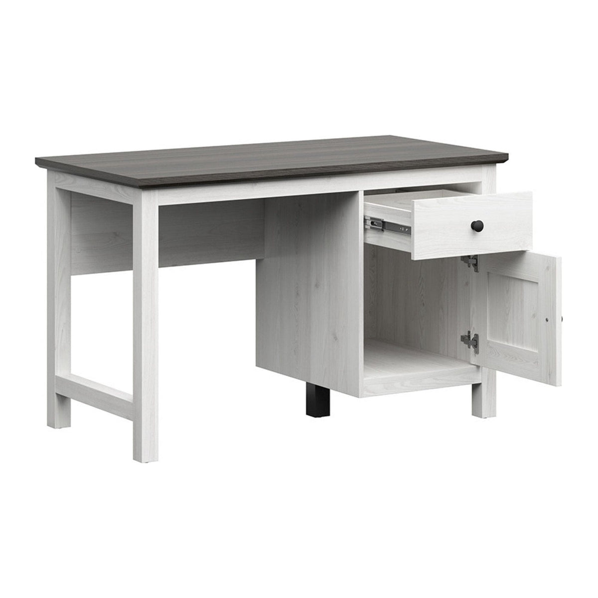 Birou Hesen, gri inchis/pin larico, PAL melaminat, 120x60x75 cm