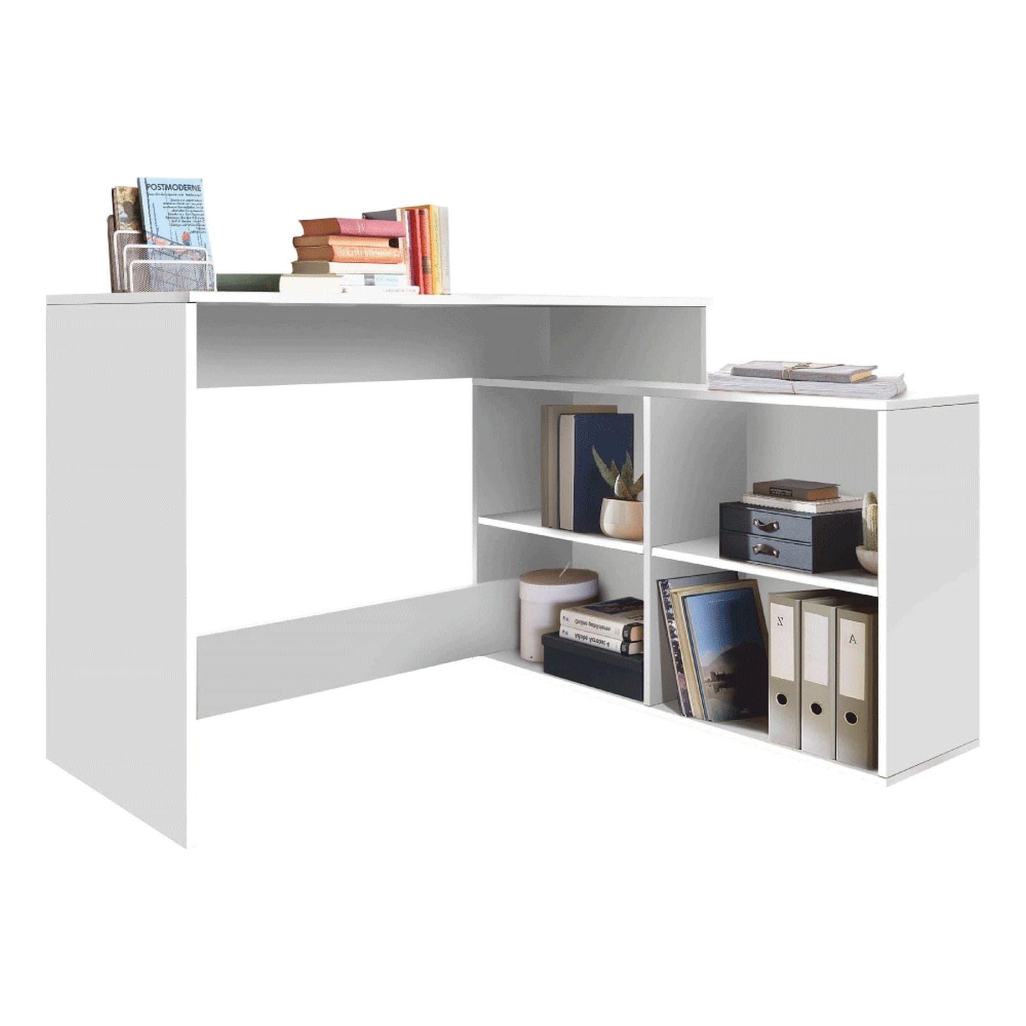 Birou KORNER NEW, alb, DTD laminat, 100/120x29/50x76 cm