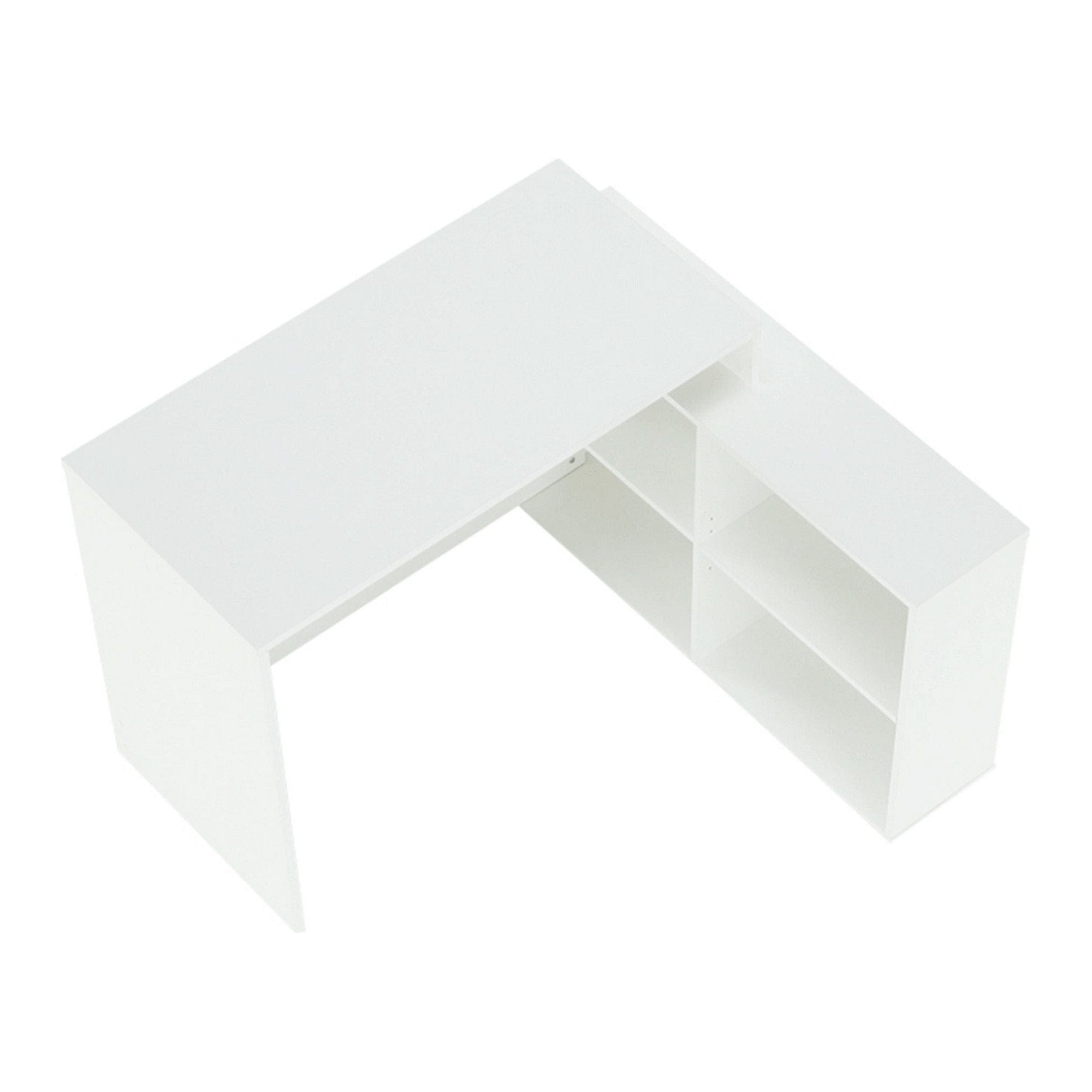 Birou KORNER NEW, alb, DTD laminat, 100/120x29/50x76 cm