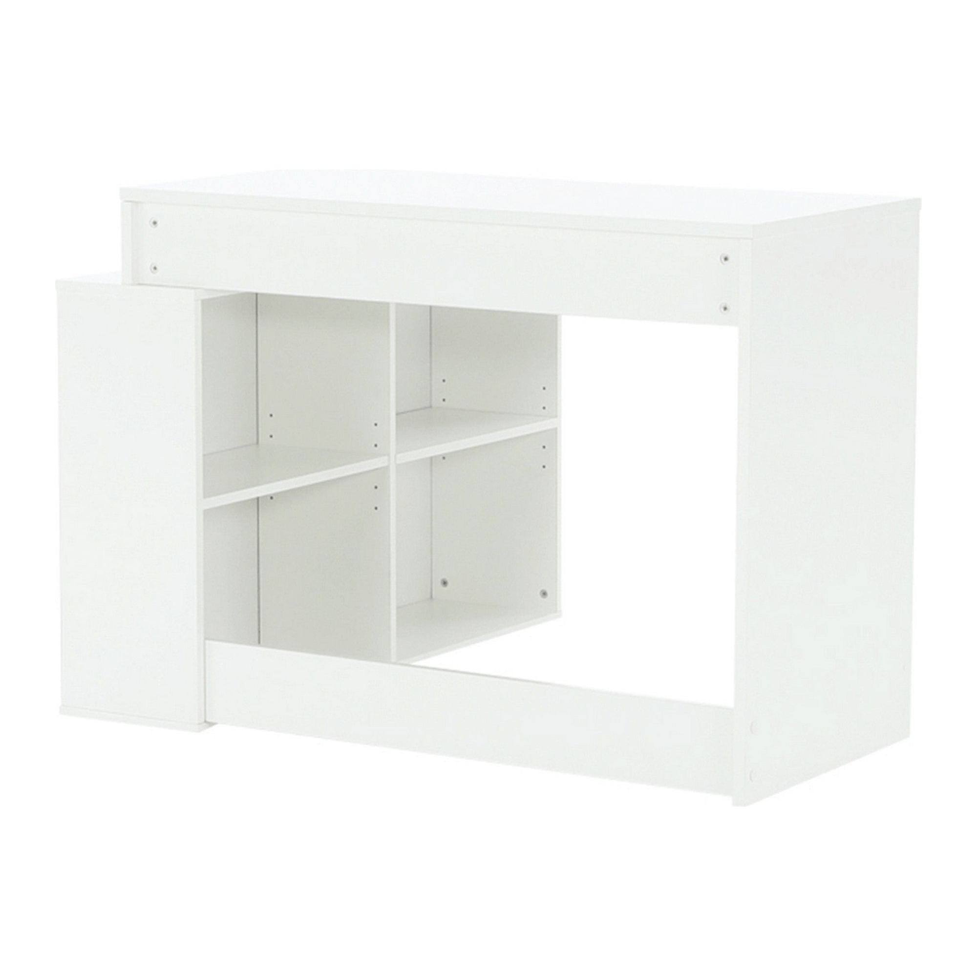 Birou KORNER NEW, alb, DTD laminat, 100/120x29/50x76 cm