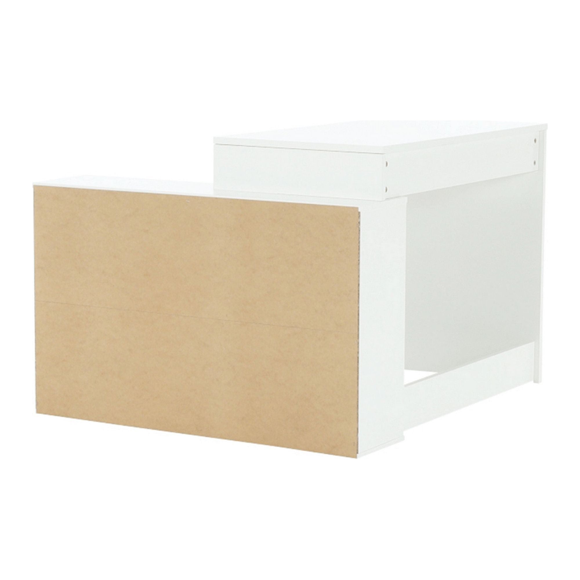 Birou KORNER NEW, alb, DTD laminat, 100/120x29/50x76 cm