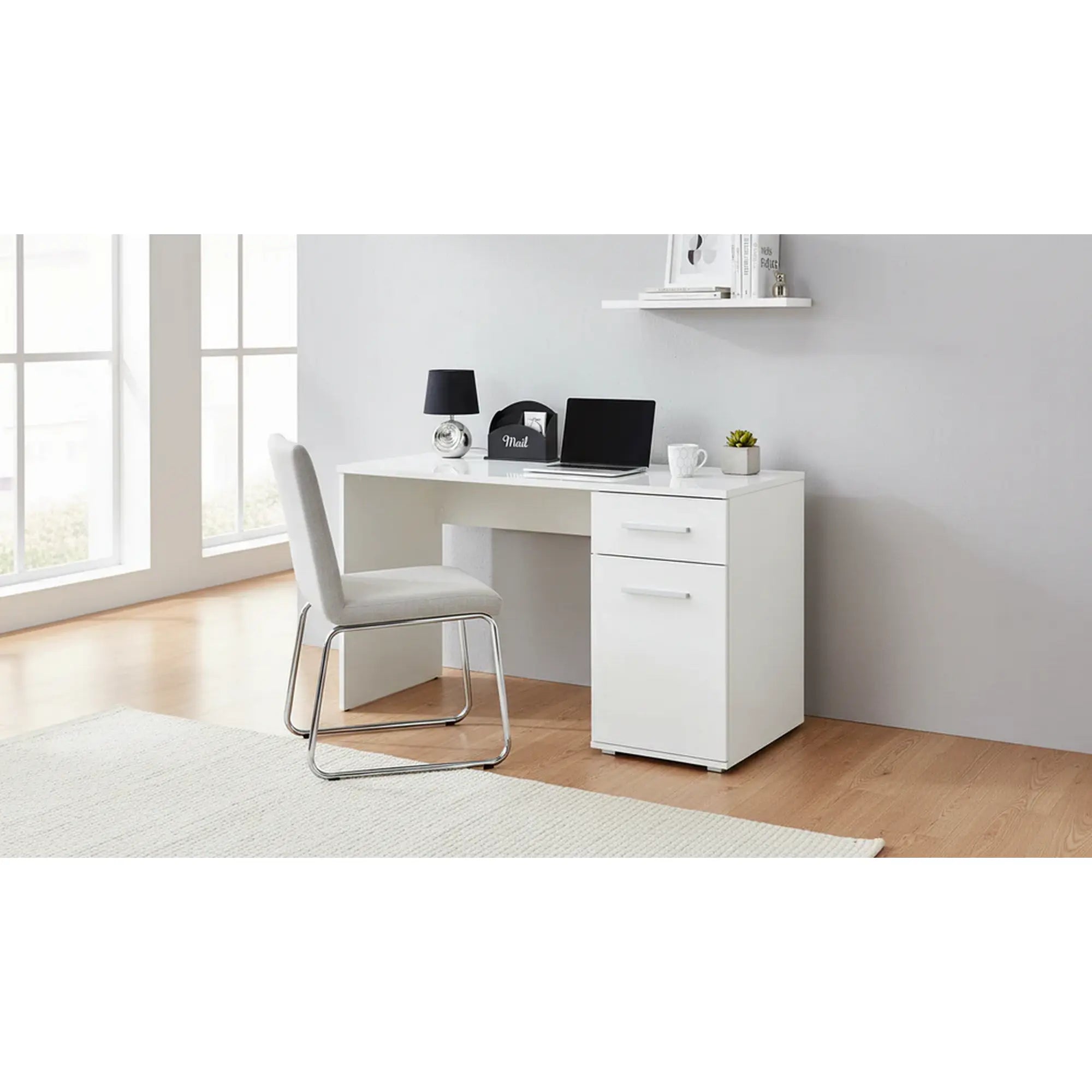 Birou Lima B1, alb, PAL melaminat, 120X55X77 CM