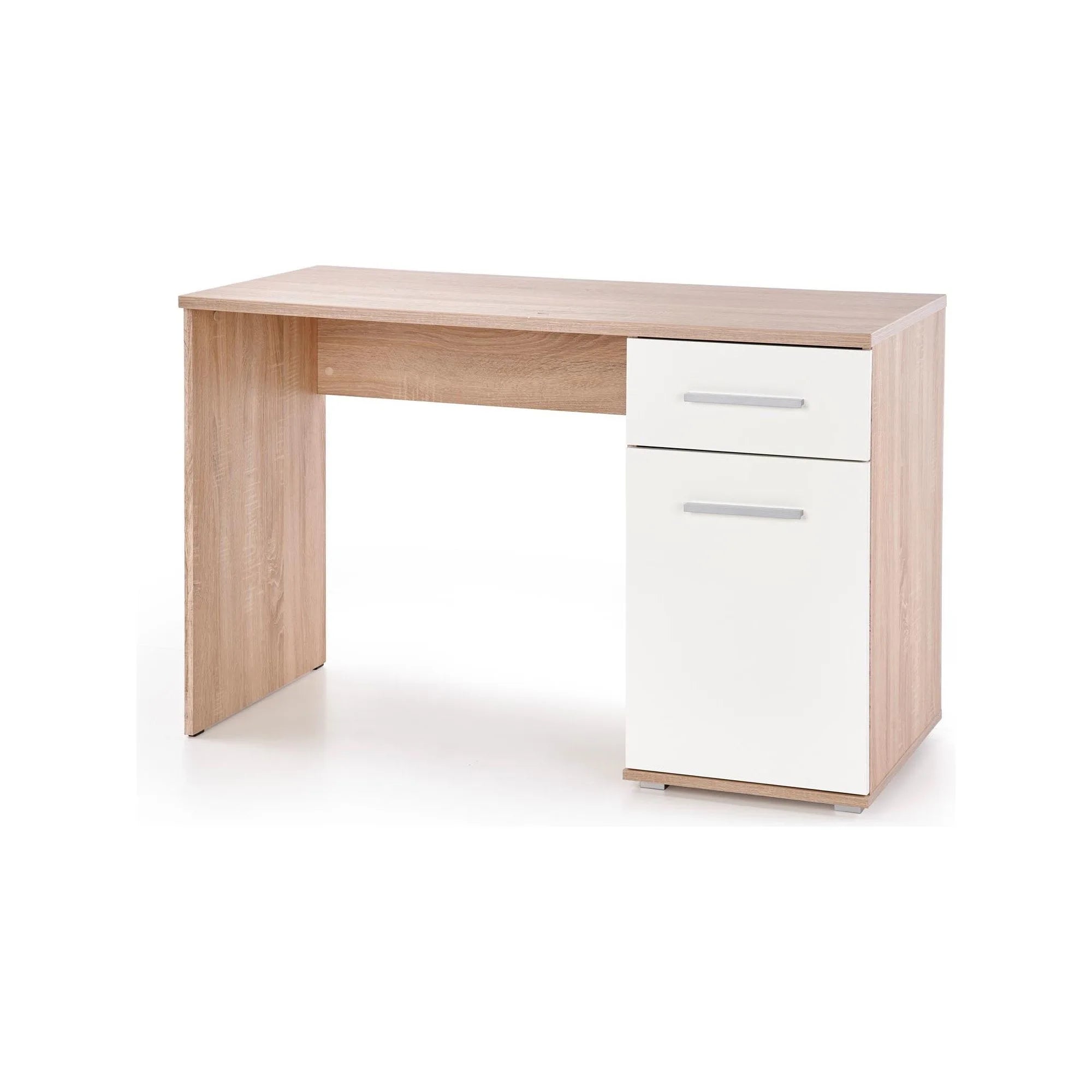 Birou LIMA B1, stejar sonoma/alb, PAL melaminat, 120x55x77 cm