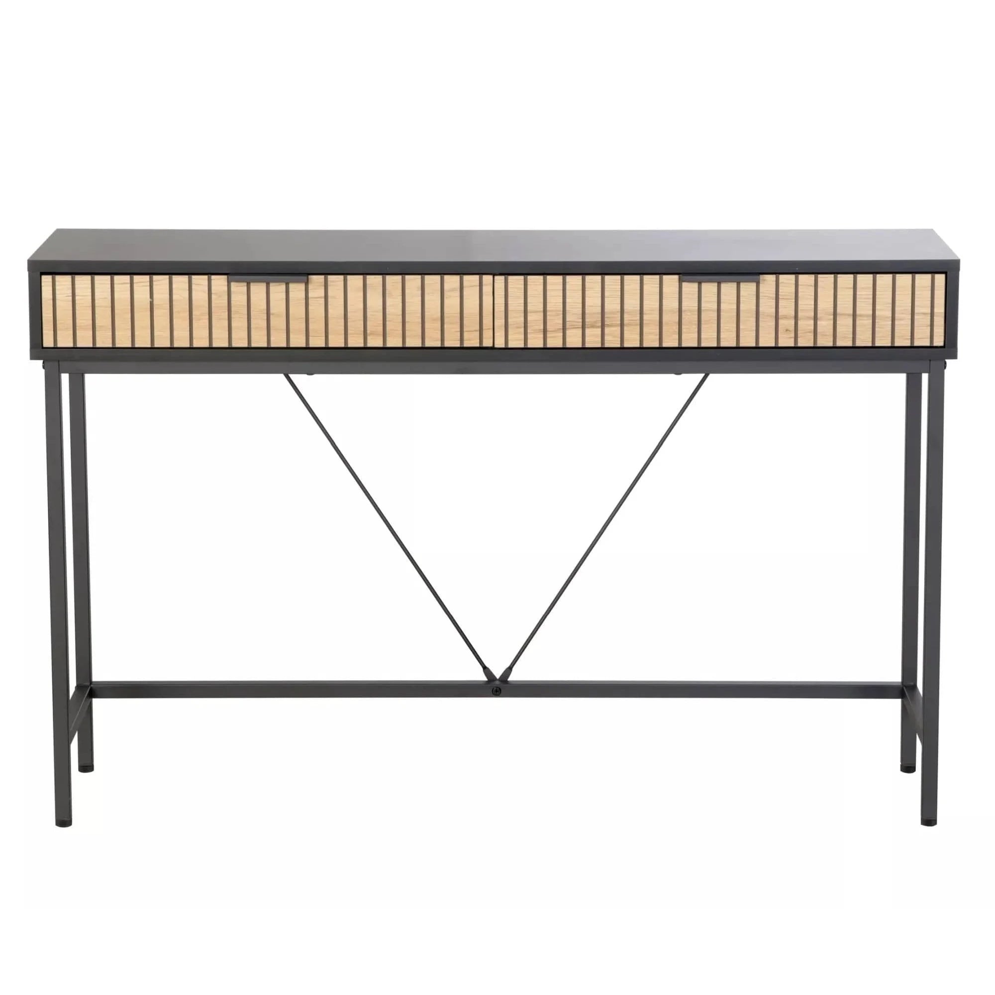 Birou MAGO B1, negru mat/stejar, PAL/metal, 120x48x76 cm