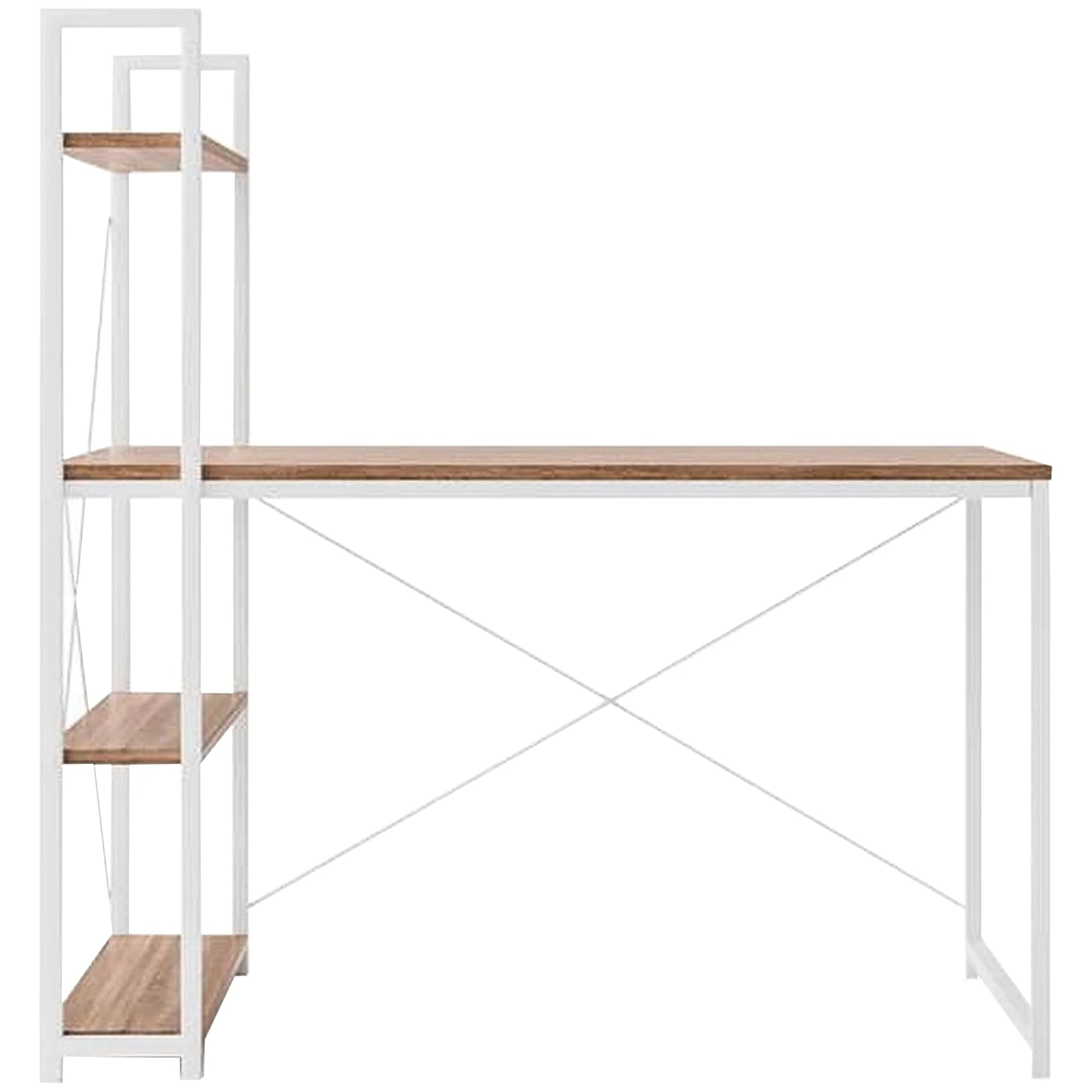 Birou NARVIK B1, alb/stejar sonoma, 120x64x120 cm