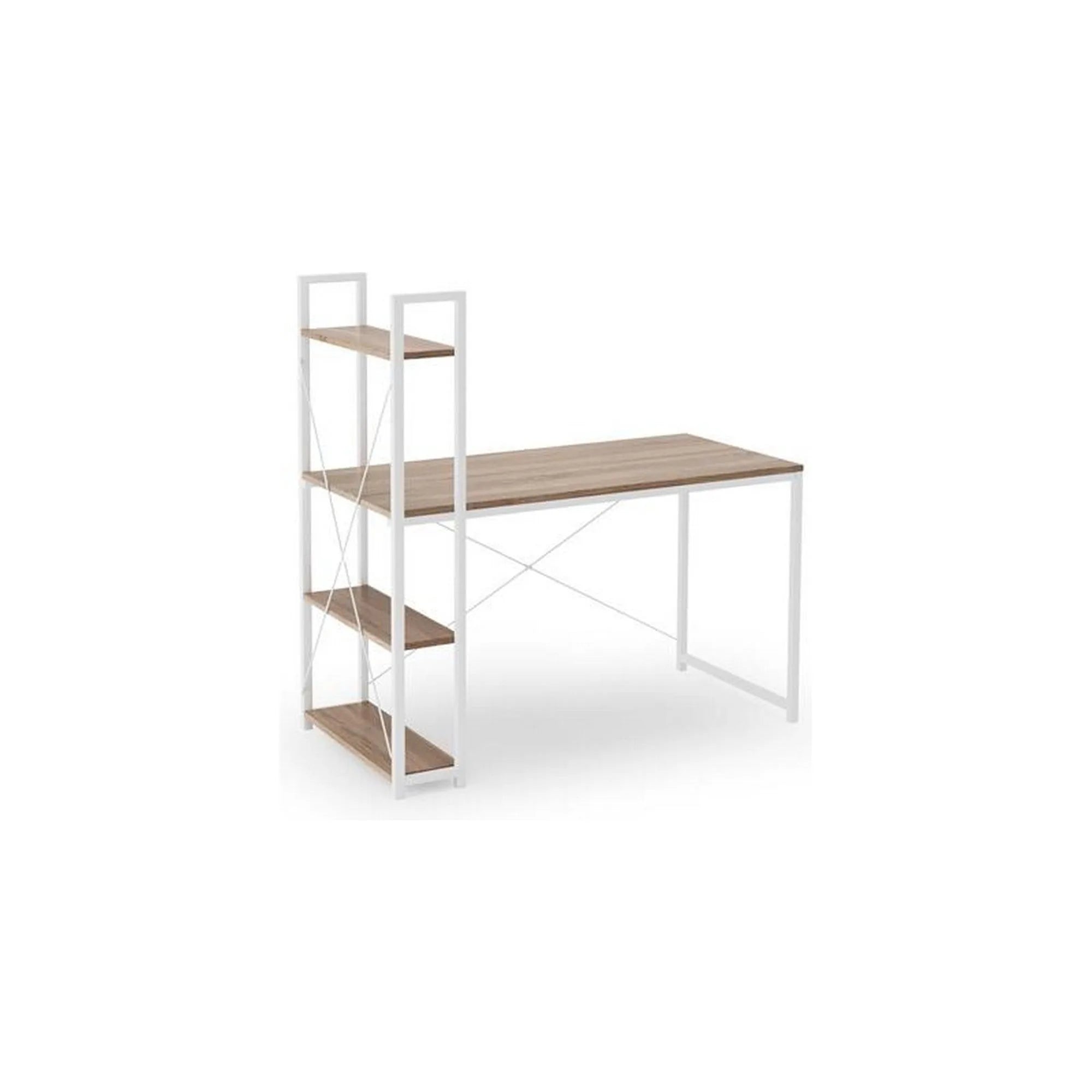 Birou NARVIK B1, alb/stejar sonoma, 120x64x120 cm