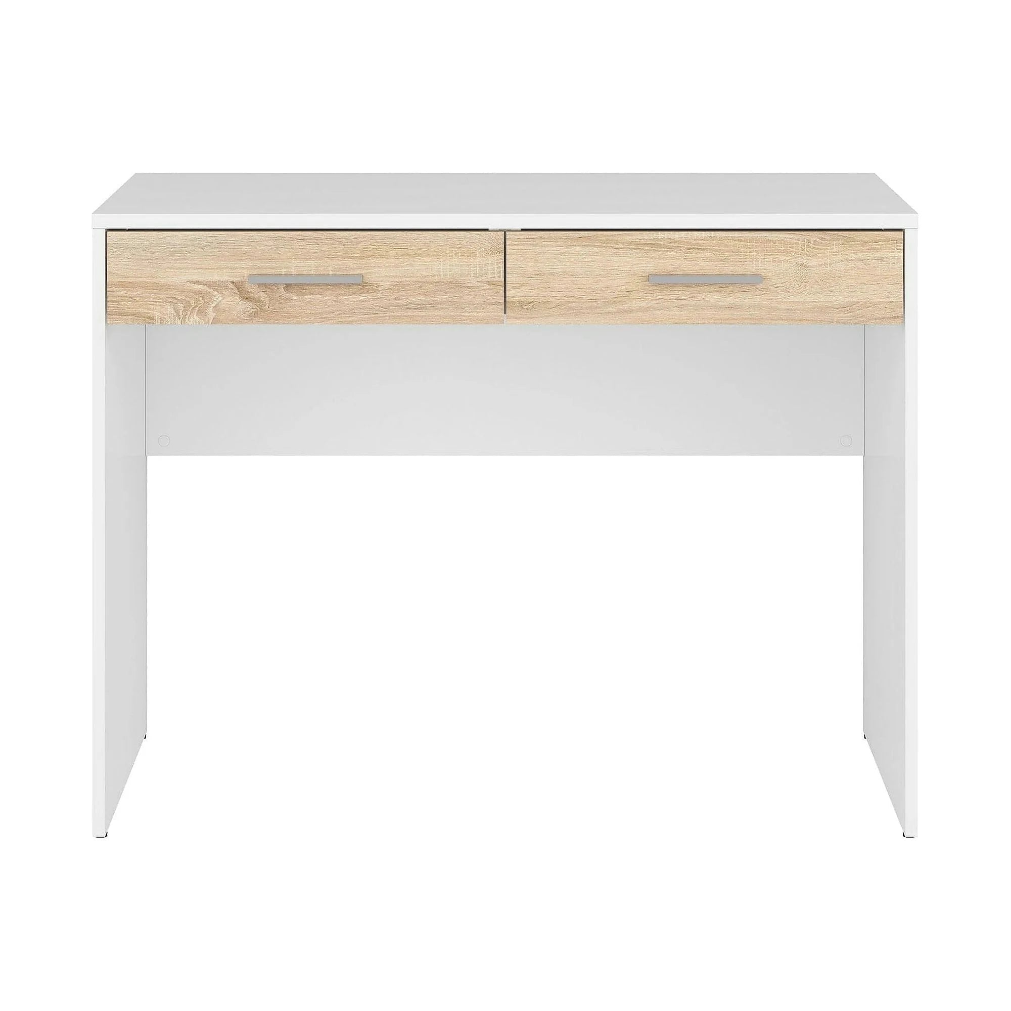 Birou Nepo Plus, alb/stejar, PAL laminat, 100x59x76 cm