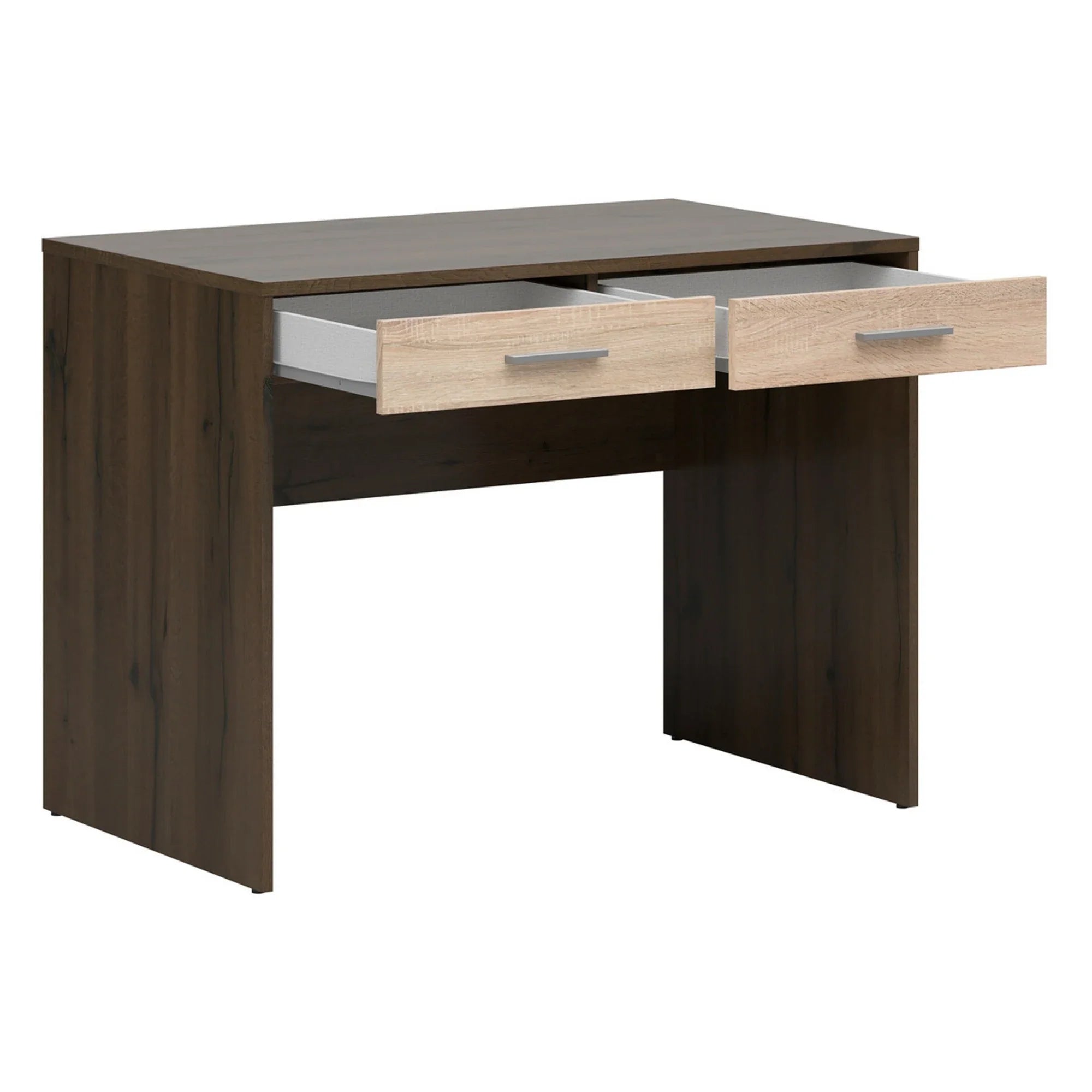 Birou NEPO PLUS, stejar nobil/stejar sonoma, PAL laminat, cu 2 sertare, 100x59x76 cm