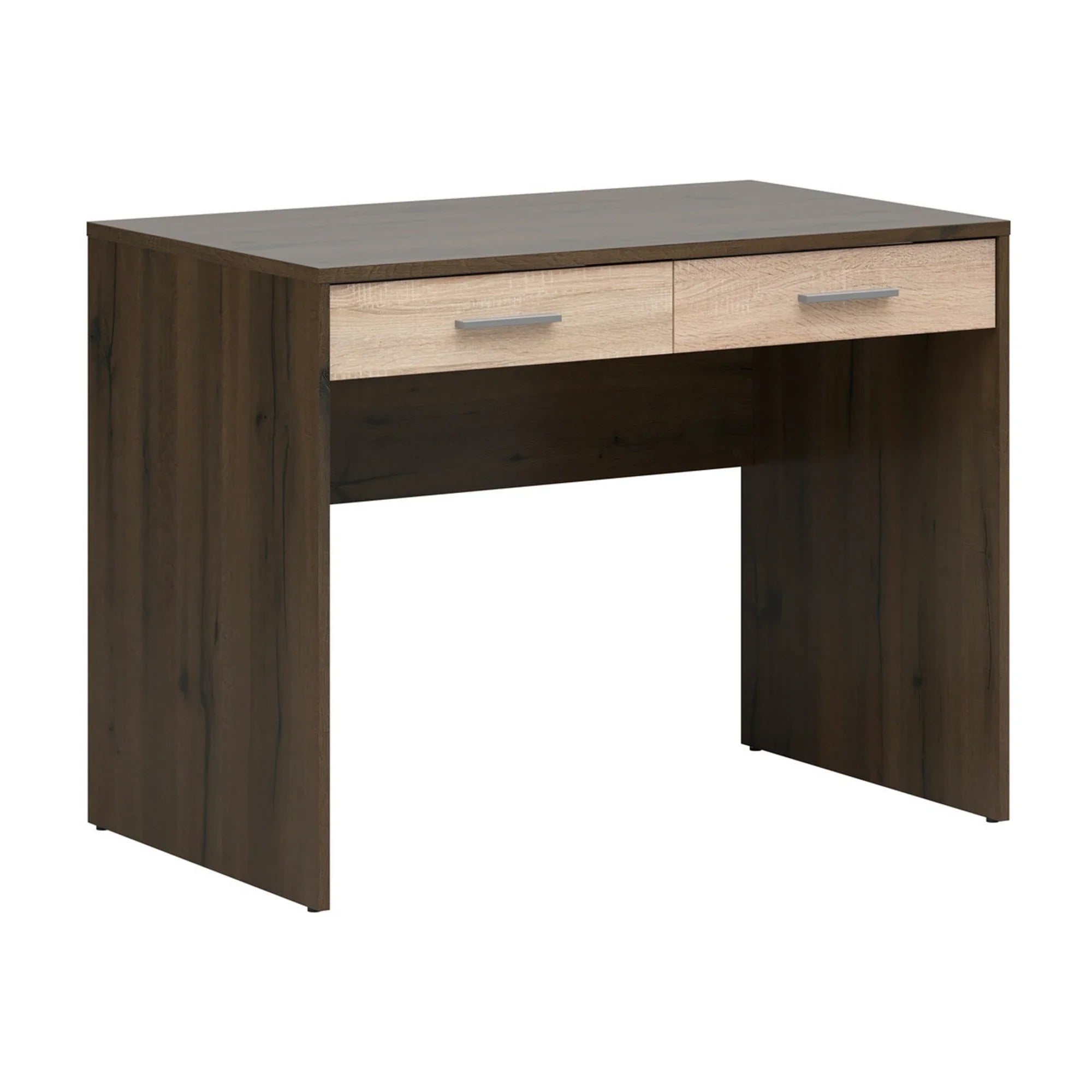 Birou NEPO PLUS, stejar nobil/stejar sonoma, PAL laminat, cu 2 sertare, 100x59x76 cm