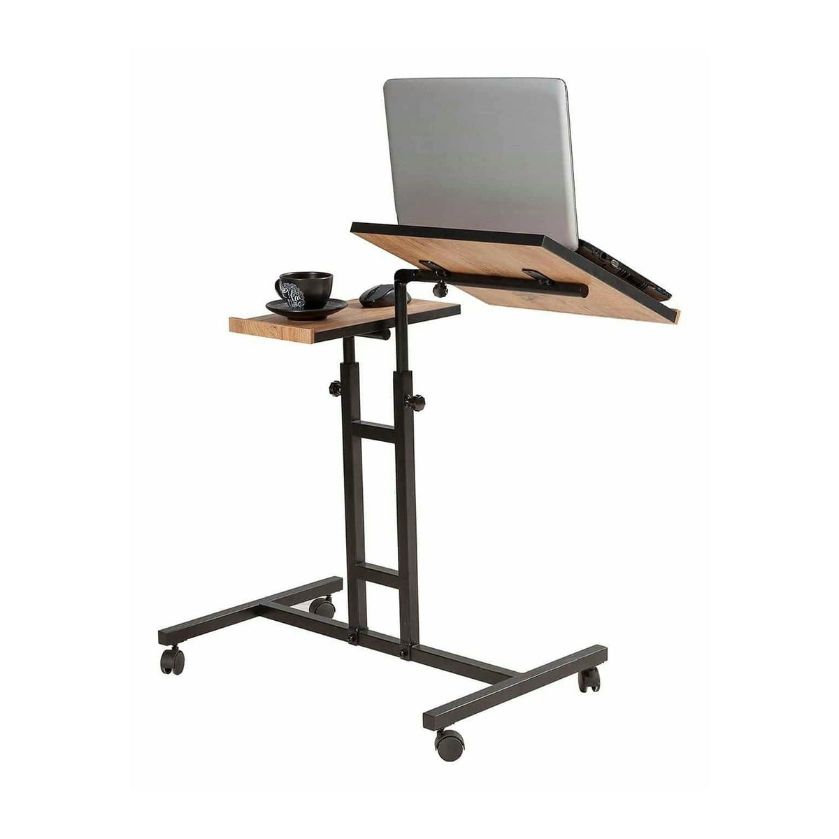 Birou pentru laptop GLEN 732, nuc/negru, PAL melaminat/metal, 67x46x87 cm