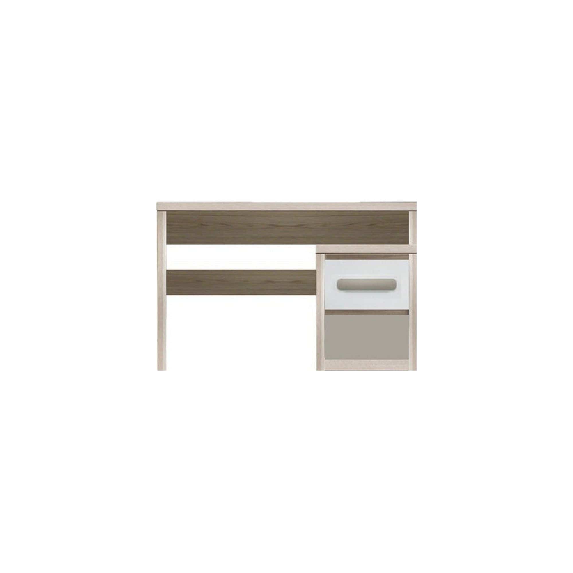 Birou ROMA 10, stejar/alb/gri, PAL, 130x58x77 cm