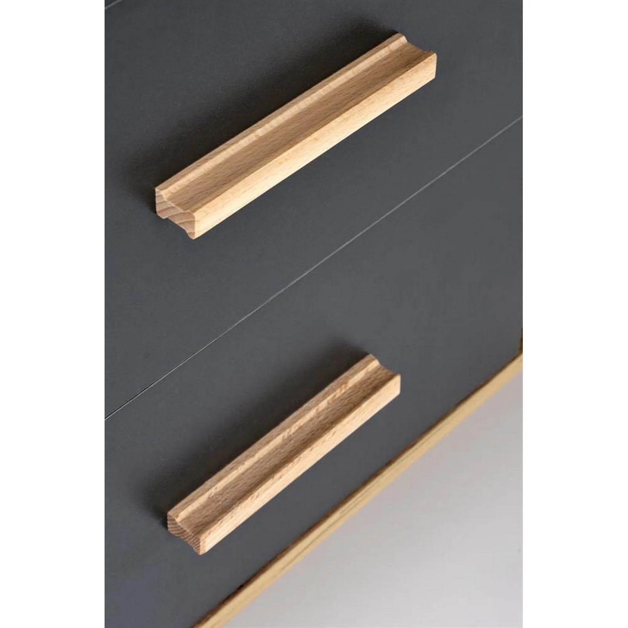 Birou SERGIO XL, gri antracit/stejar wotan, 134/210x60x78 cm