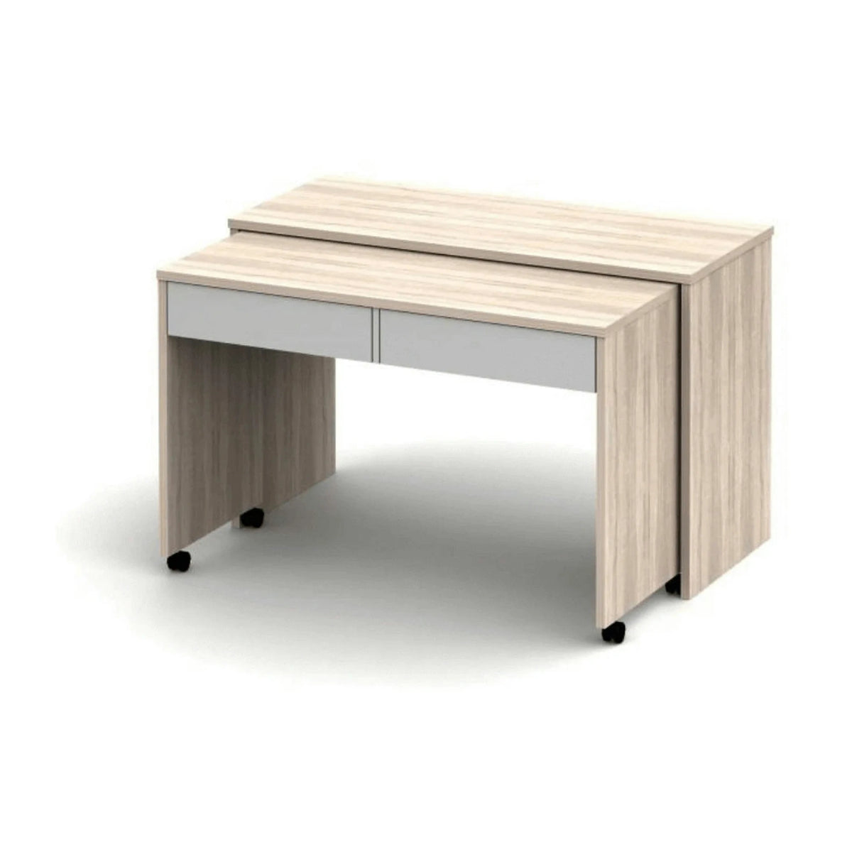 Birou VERSAL NEW, stejar sonoma/alb, PAL, extensibil, 120x50x75 cm