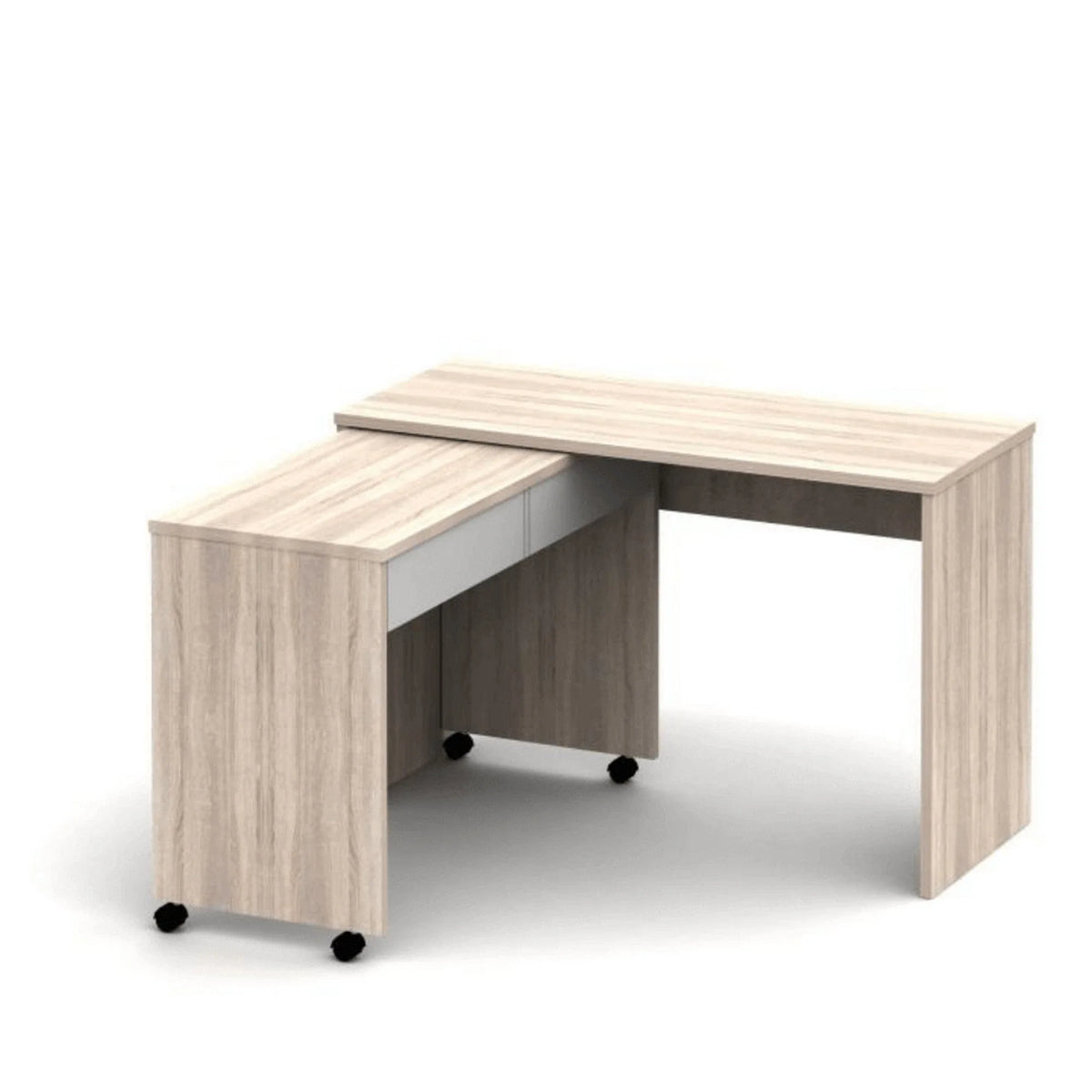 Birou VERSAL NEW, stejar sonoma/alb, PAL, extensibil, 120x50x75 cm