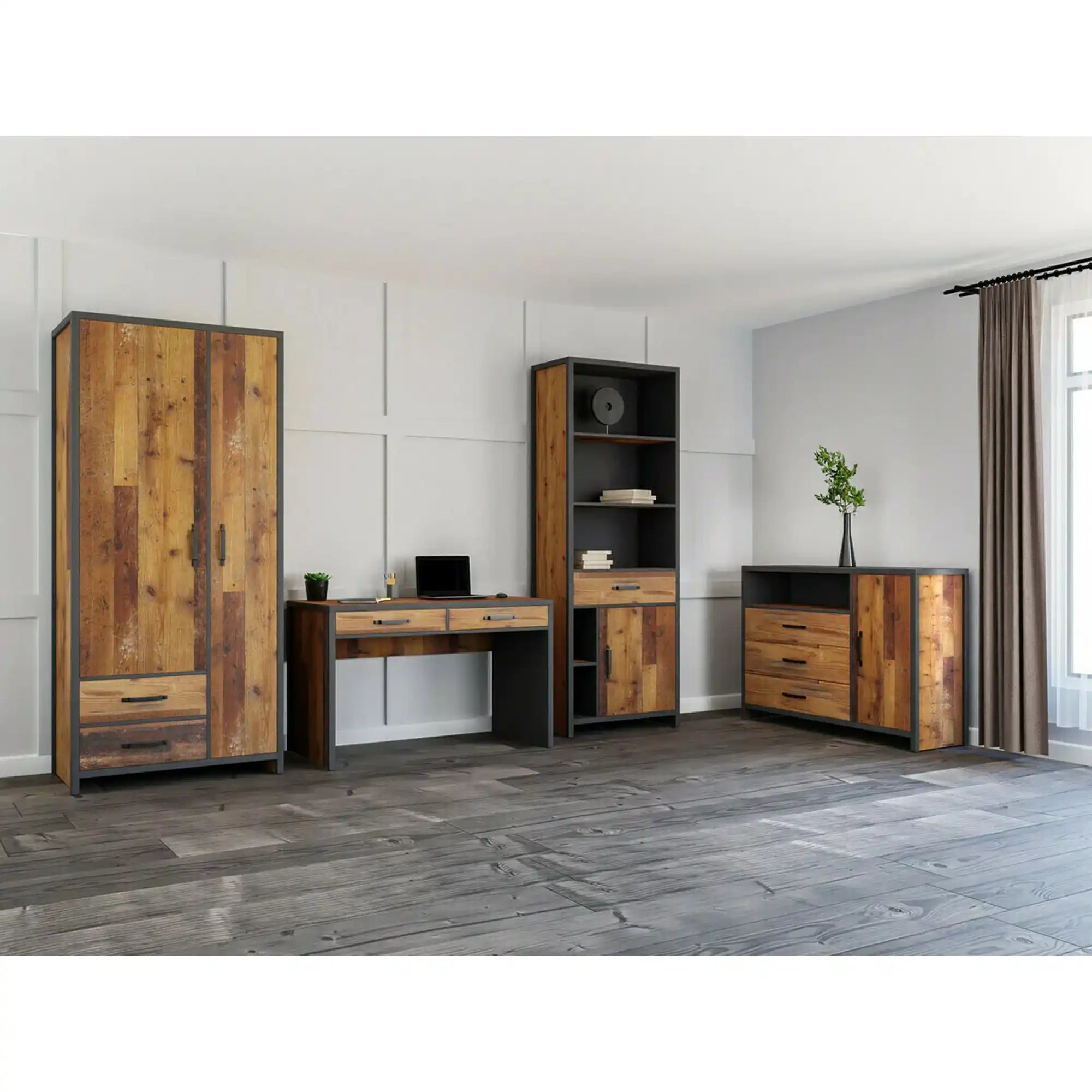 Birou WESTON, maro/gri grafit, PAL laminat, 120x60x76 cm