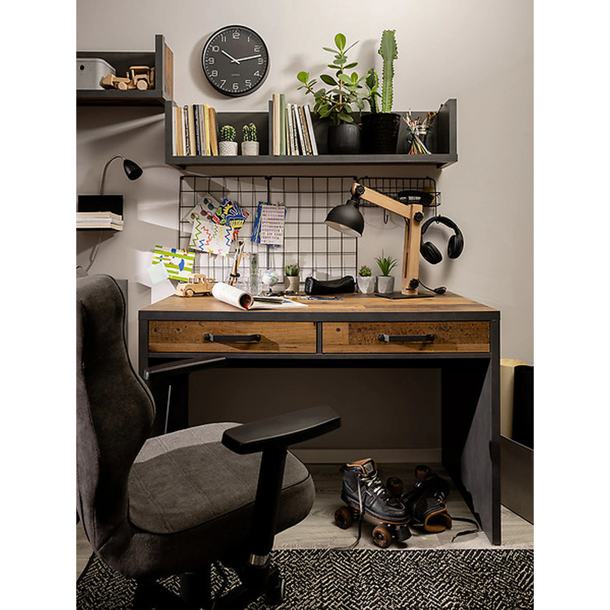 Birou WESTON, maro/gri grafit, PAL laminat, 120x60x76 cm