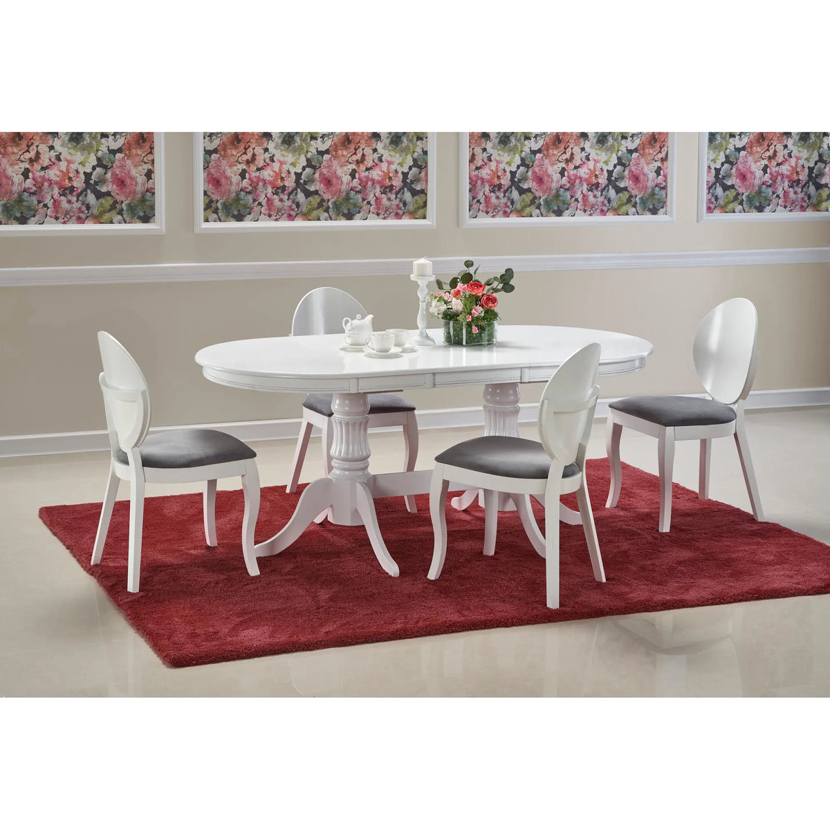 Masa alba vintage JOSEPH, 150/190x90x77 cm