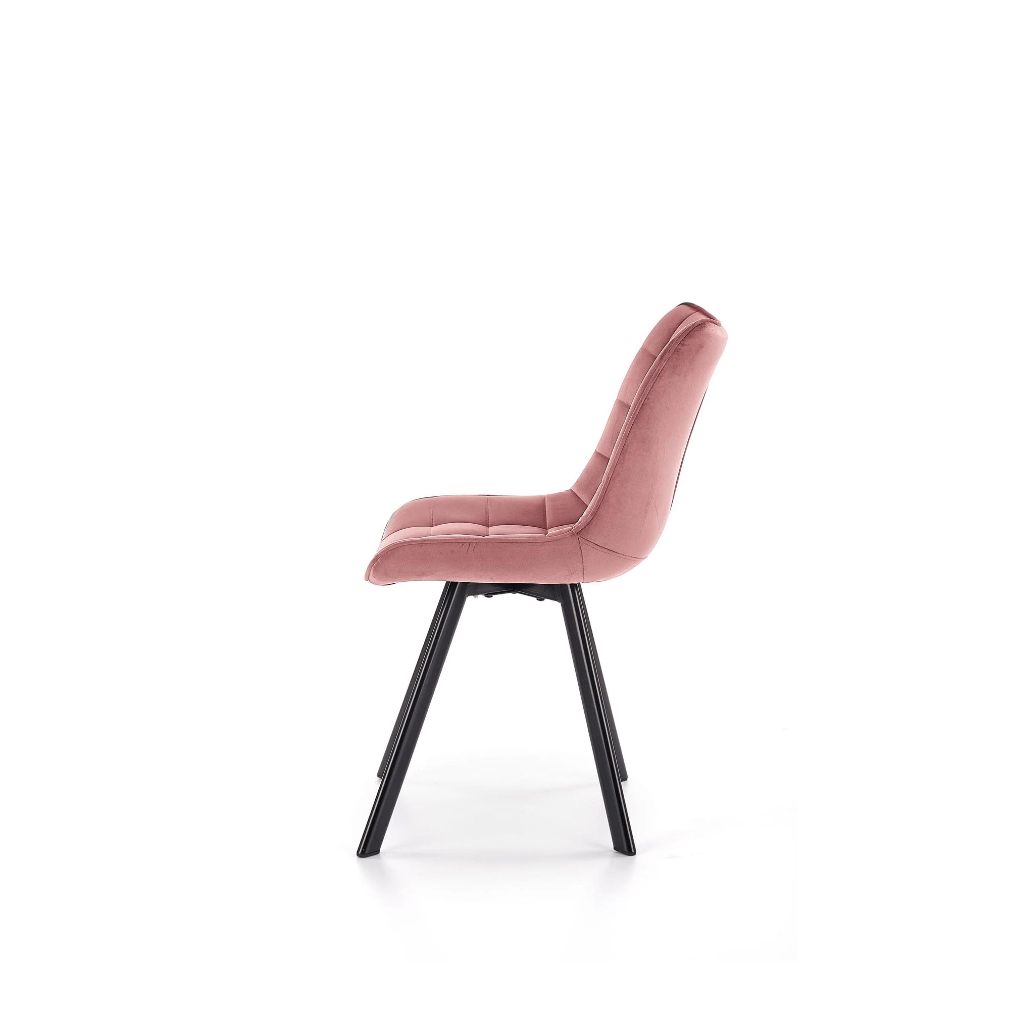 Scaun K332, roz/negru, stofa catifelata/metal, 46x61x84 cm