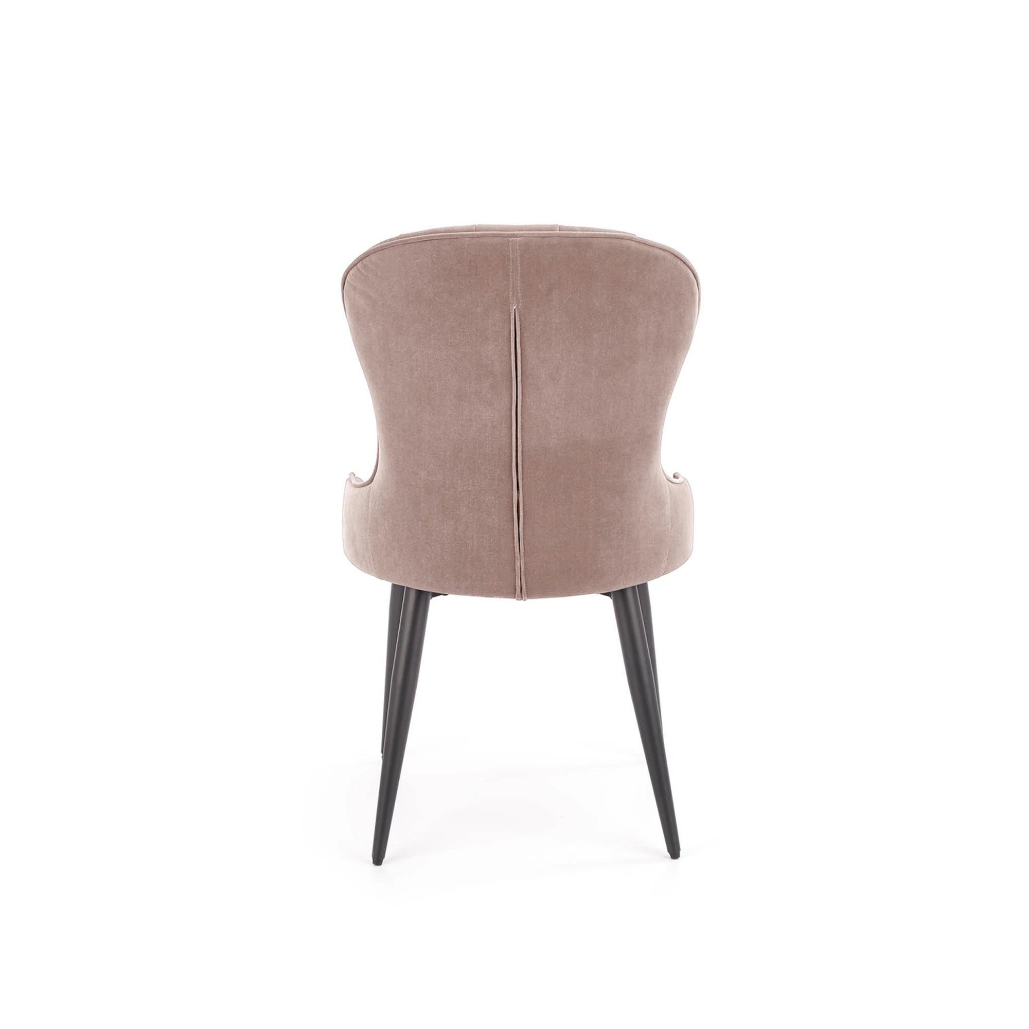 Scaun bej tapitat K366, stofa catifelata/metal, 52x58x92 cm