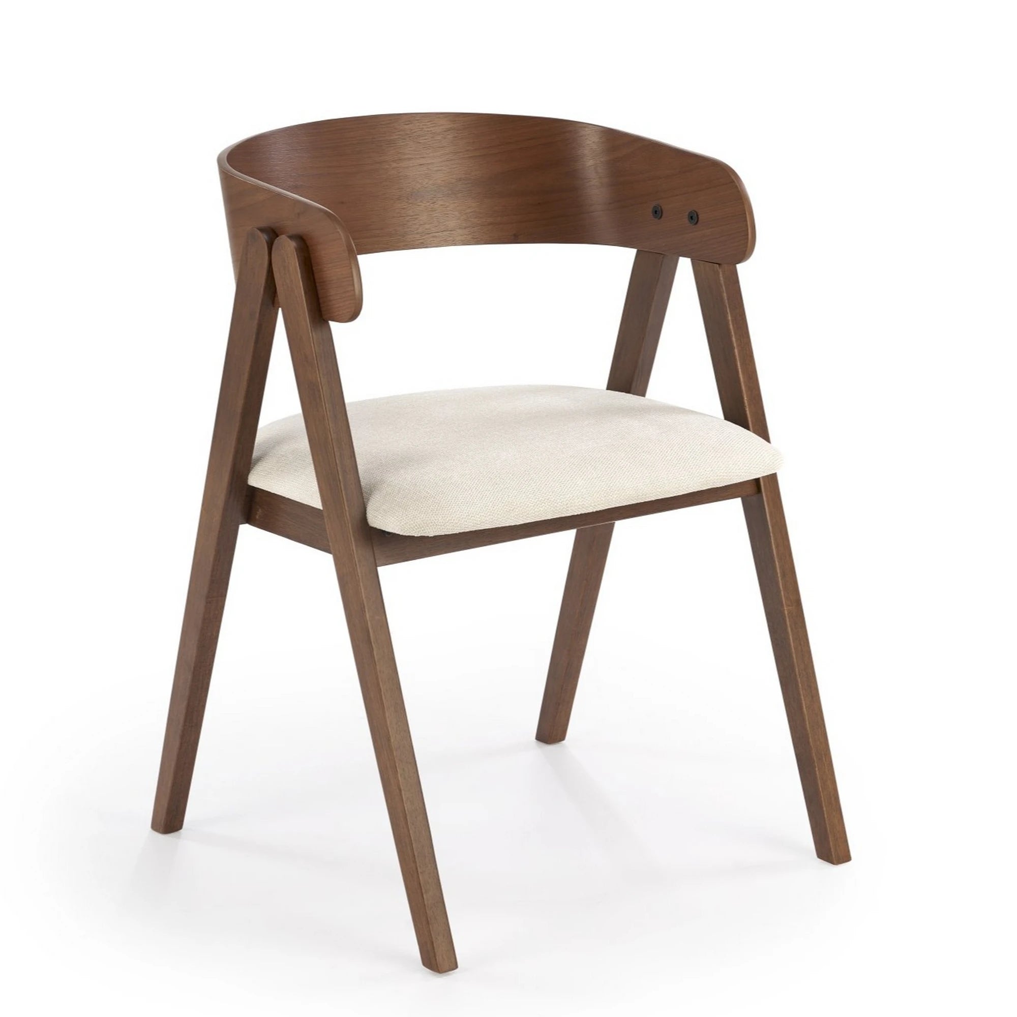 Scaun K562, bej deschis/nuc, stofa/lemn, 55x49x75 cm