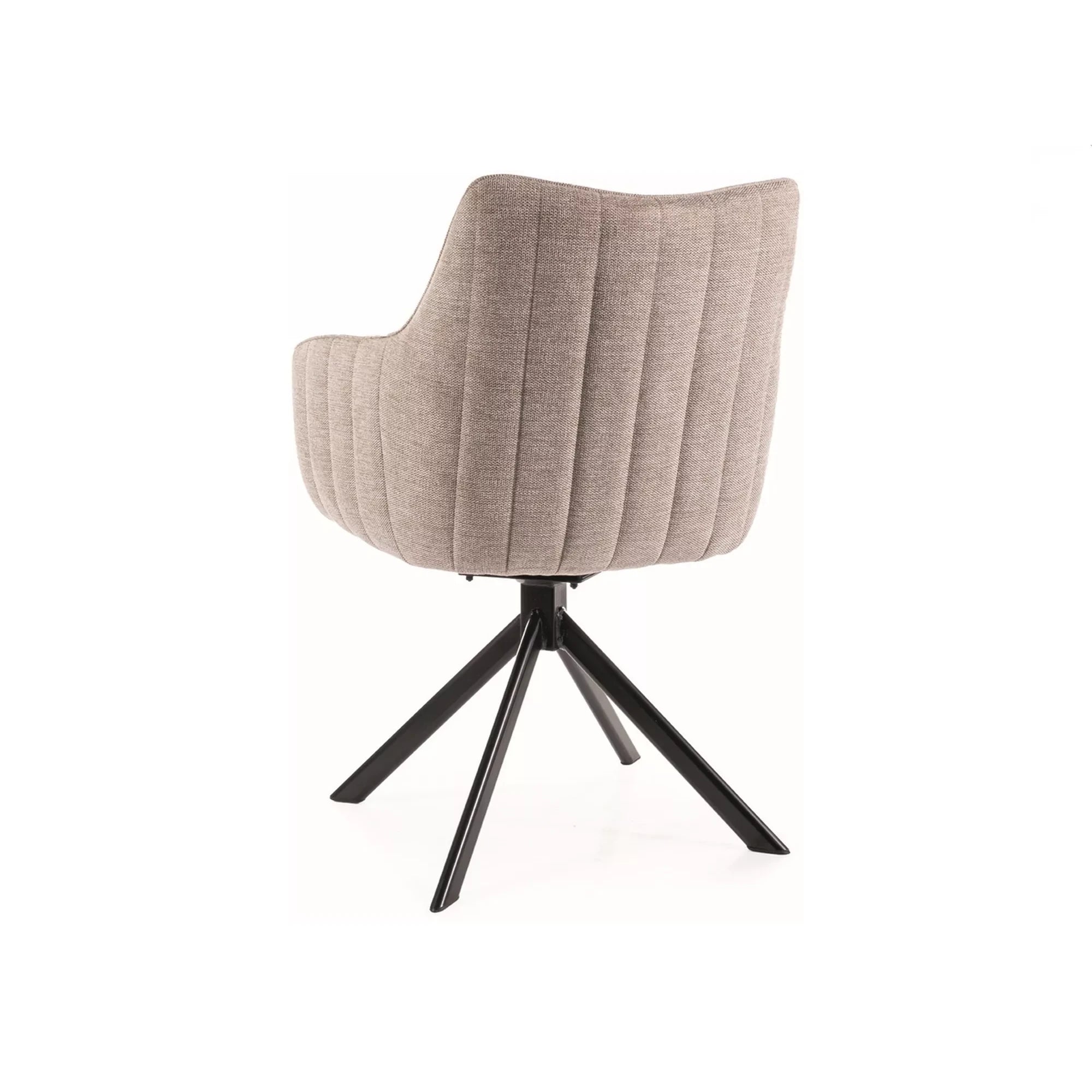 Scaun living rotativ AZALIA, bej/negru, stofa clasica/metal, 61x44x86 cm