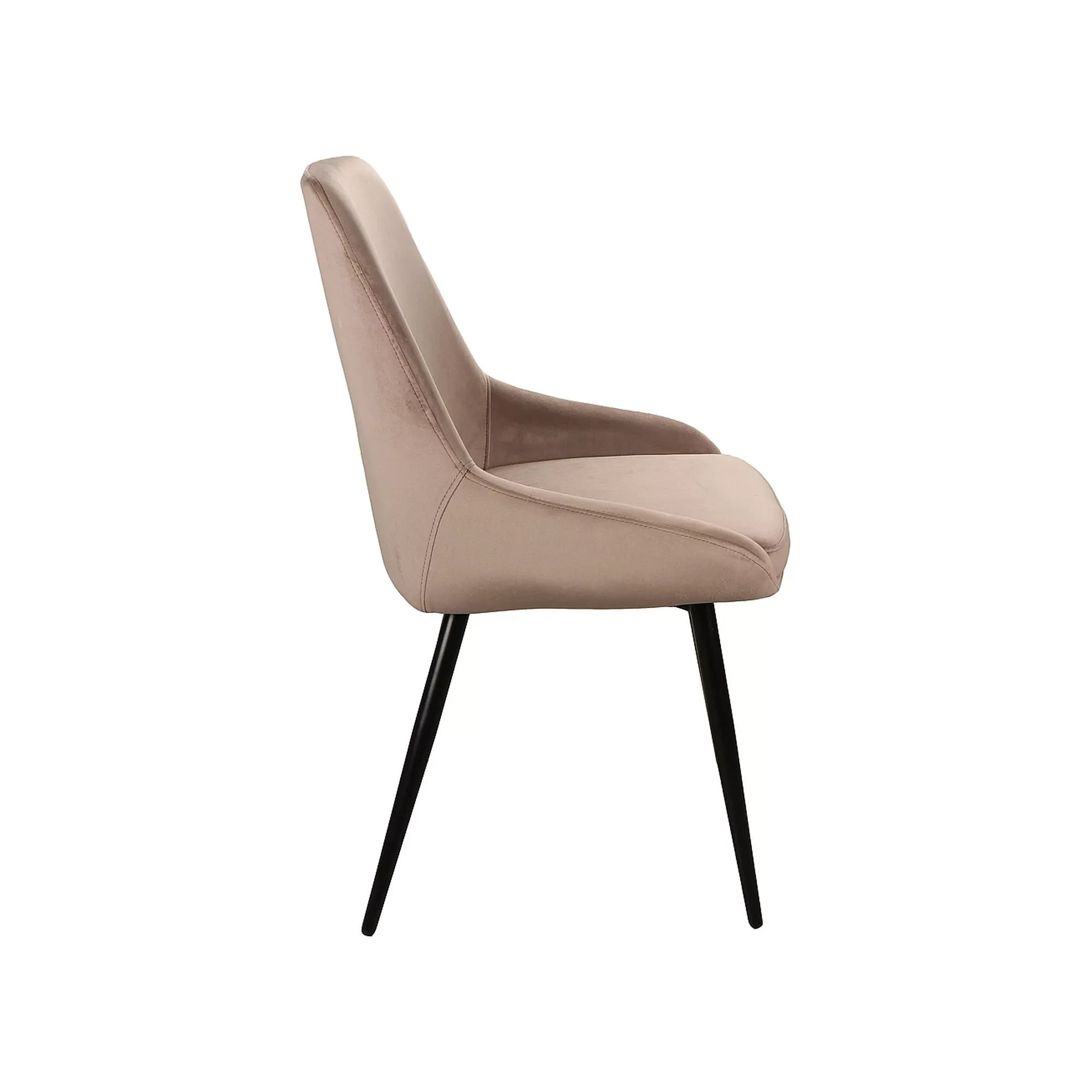 Scaun pentru living COBE, bej/negru, stofa catifelata/metal, 49x43x85 cm