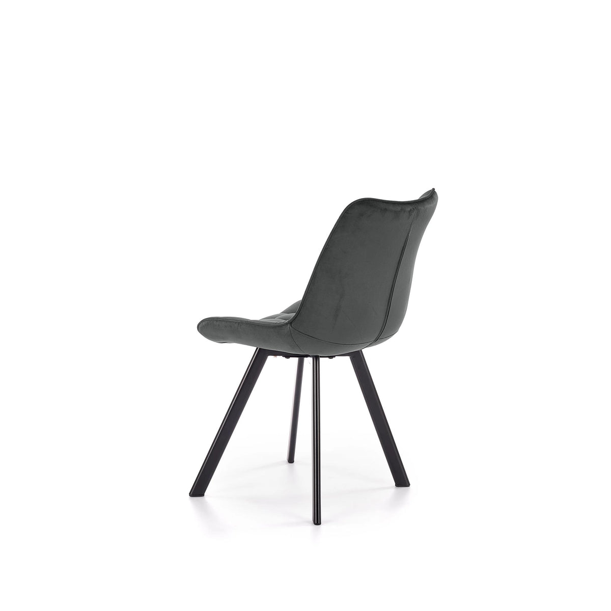 Scaun tapitat modern K332, gri/negru, stofa catifelata/metal, 46X61X84 CM