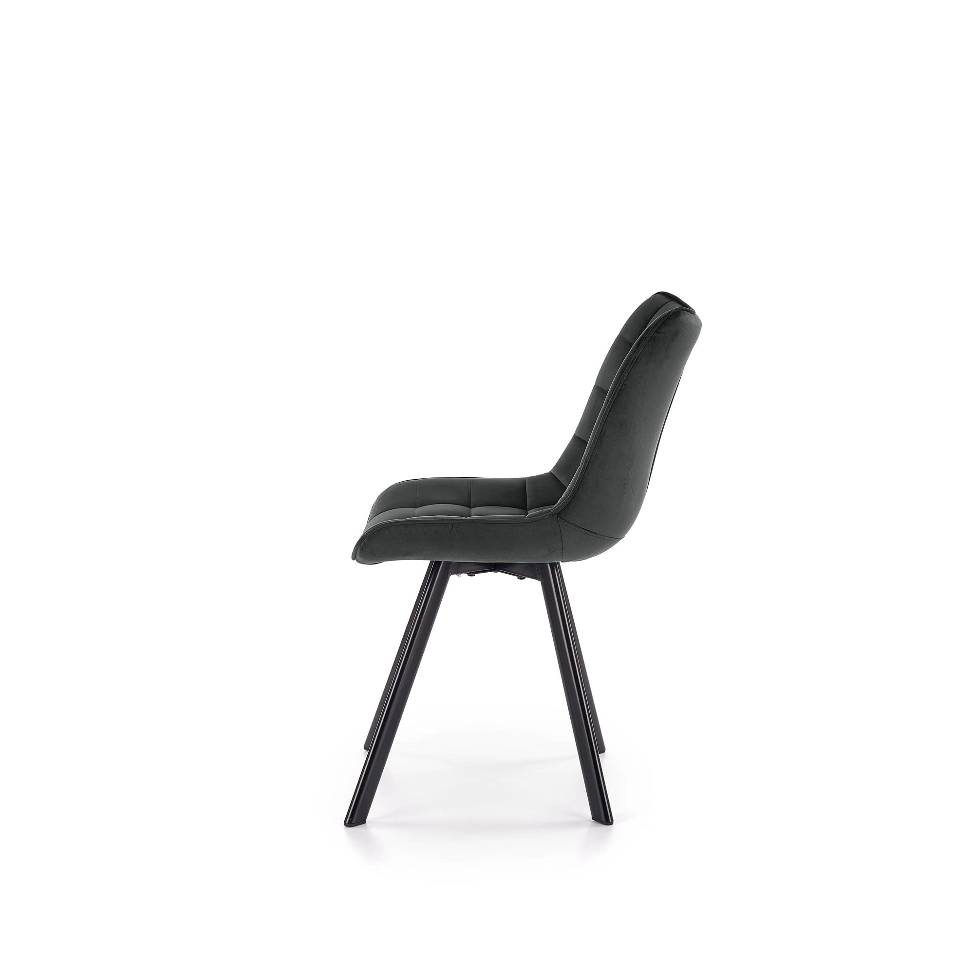 Scaun tapitat modern K332, gri/negru, stofa catifelata/metal, 46X61X84 CM