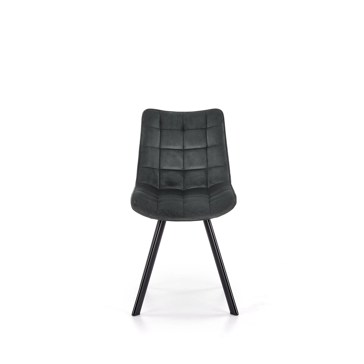 Scaun tapitat modern K332, gri/negru, stofa catifelata/metal, 46X61X84 CM